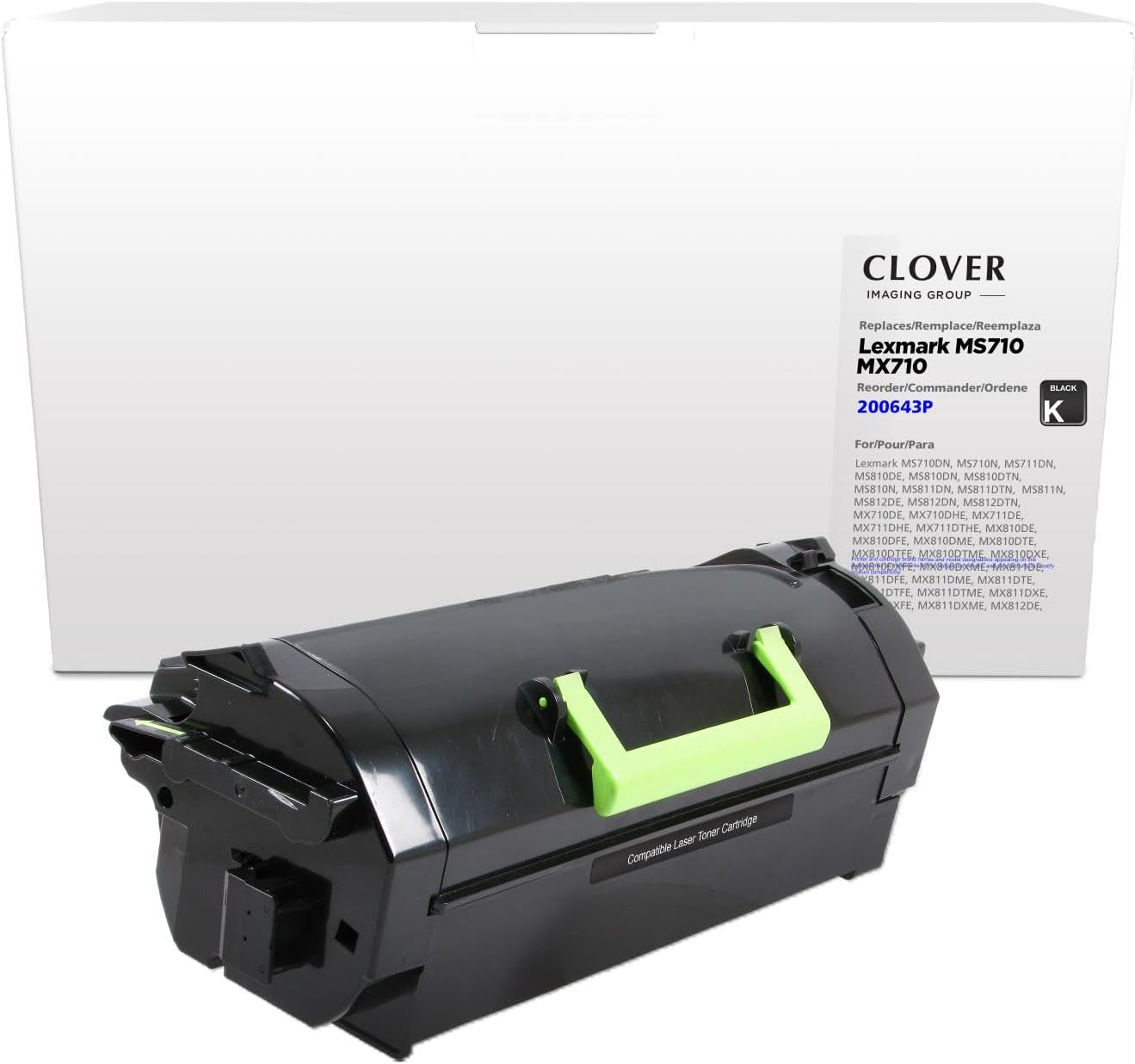 Clover Remanufactured Toner Cartridge for Lexmark 52D0HA0, 52D1H00, 62D0HA0, 62D1H00 | Black | High Yield