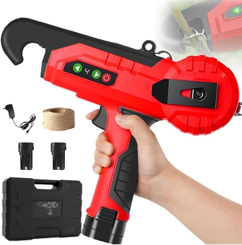 QUGURLID Electric Plant Tie Machine Plant Binding Machine,Vineyard Tape Tool for Plant,Plant Tying Machine for Vegetable,Comes with Lithium Battery
