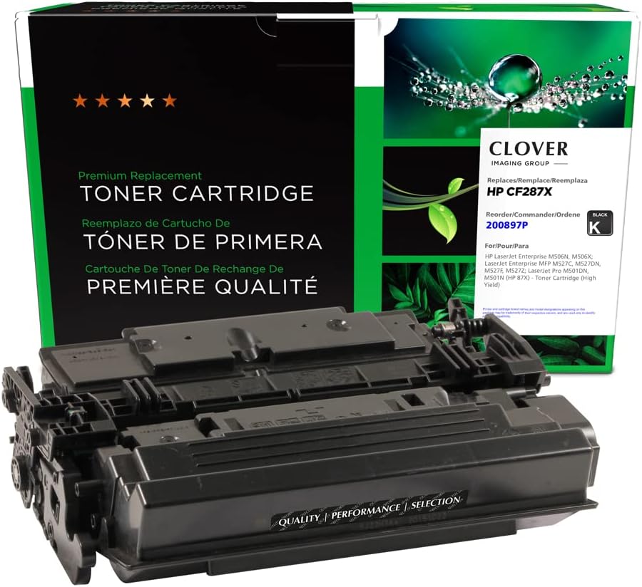 Clover Remanufactured Toner Cartridge Replacement for HP CF287X (HP 87X) | Black | High Yield