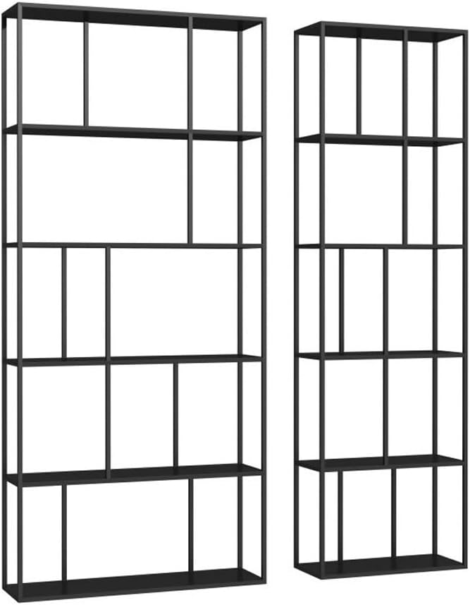 LOVULIFE Book Shelf Storage Rack Nordic Metal Bookshelf Living Room Bookcase Office Floor Partition Decorative Rack Multi-Layer Storage Display Rack Bookshelf Bookcase(Color:C-(60+120))
