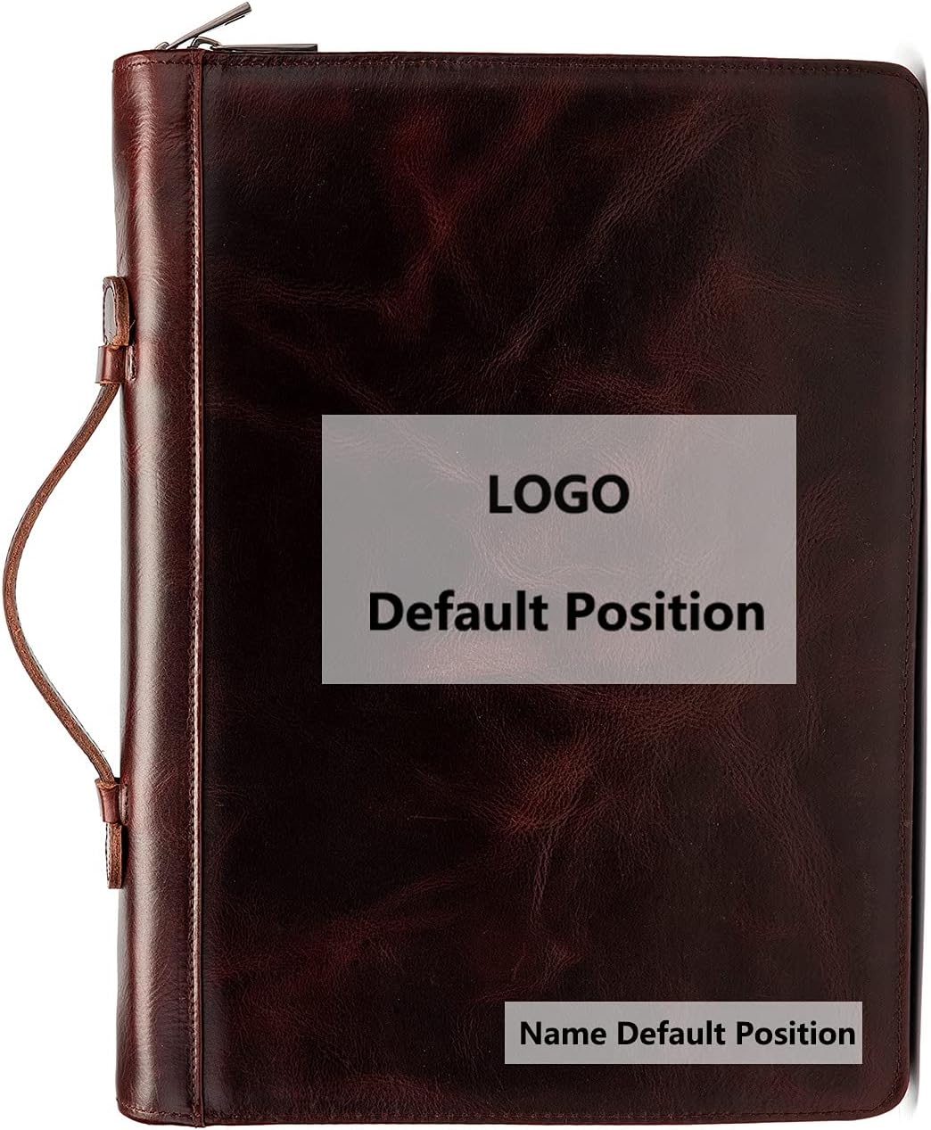 YIWEN Handmade Genuine Leather Portfolio, Zippered Padfolio with 3 Ring Binder, Professional Business Organizer, Resume Folder, Notebook Organizer with Tablet (Custom Engraved, Oil Wax)