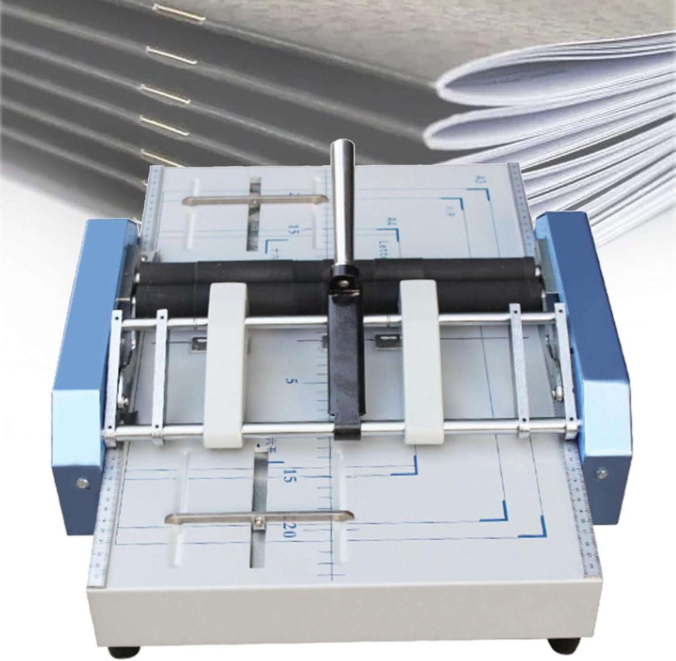 Electric Paper Book Stapler Creaser, A3 Brochure Stapler Folding Machine, Folder Dashed Machine Flat-Clinch Automatic Binding Machine
