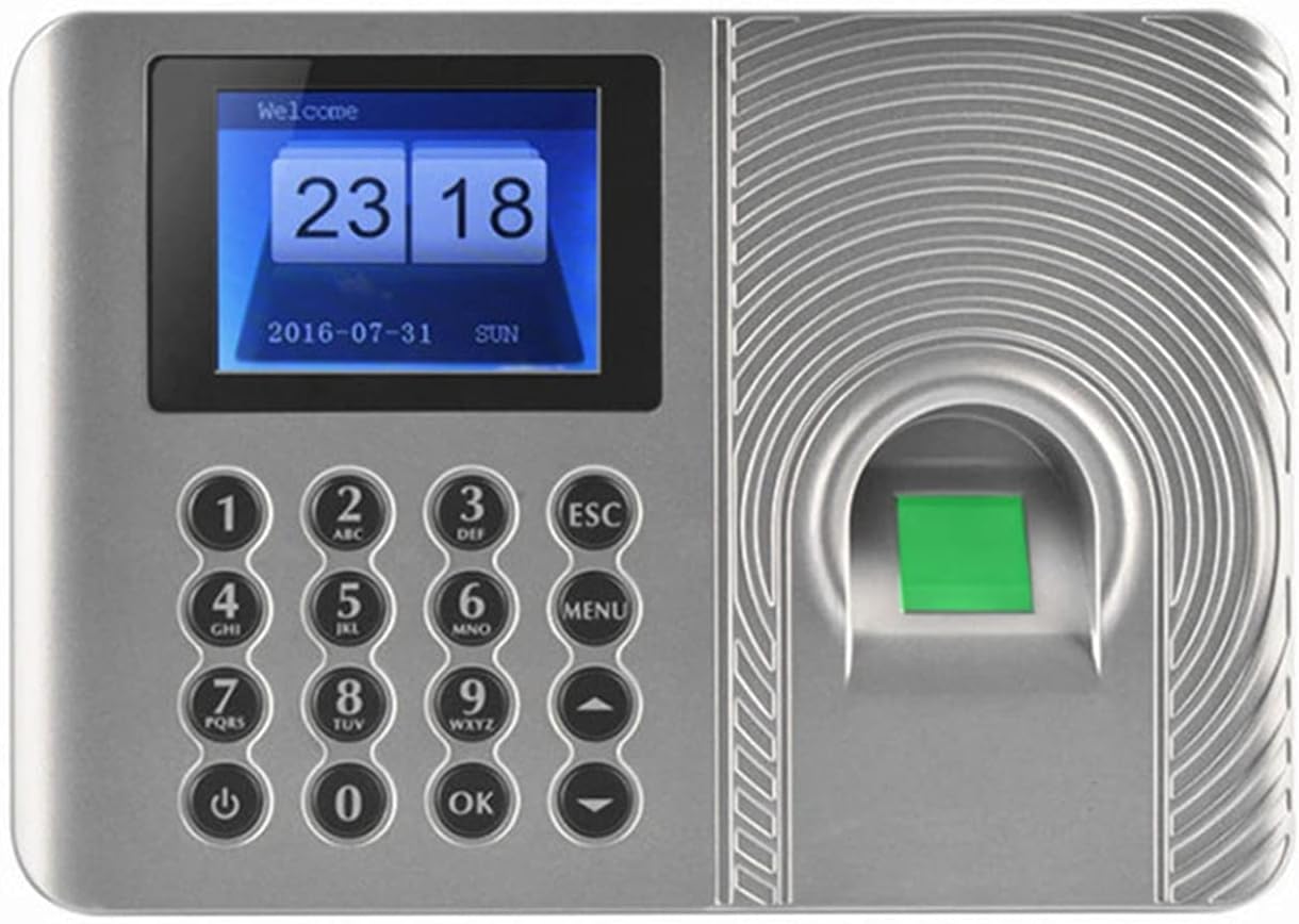 Time Clock 1000 Users Office Biometric Fingerprint Time Attendance Machine Code USB Excel Export Empolyee Recognition Recorder Office Electronics Products,