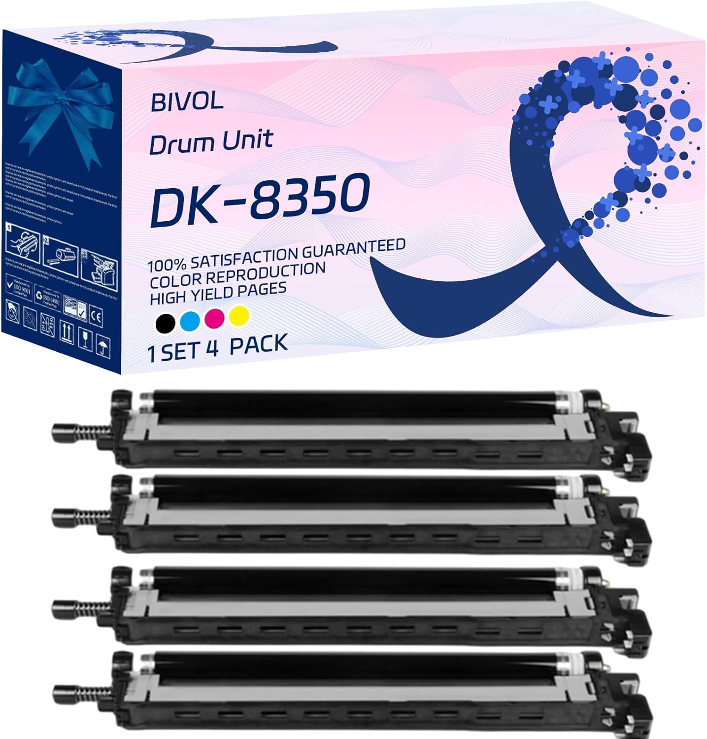BIVOL DK-8350 Drum Unit Compatible for Kyocera TASKalfa 2553ci 2552ci 3252ci 3253ci Printers, with Chip, High Yield 25000 Pages, Vivid Colors (Multicolor)