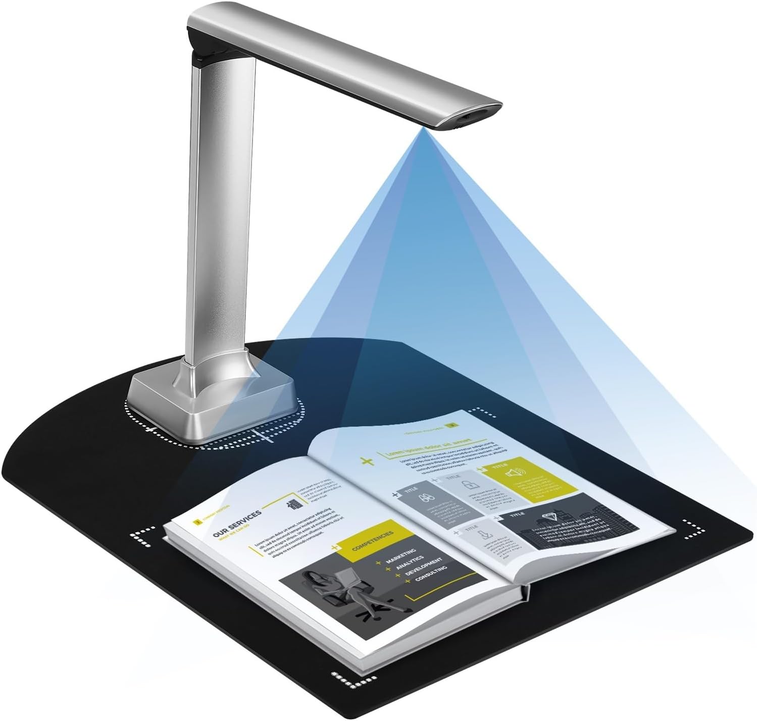 Document Camera 10 Million Pixels Document Camera High Definition Portable Scanner, File Card Passport Recognition Document Scanner