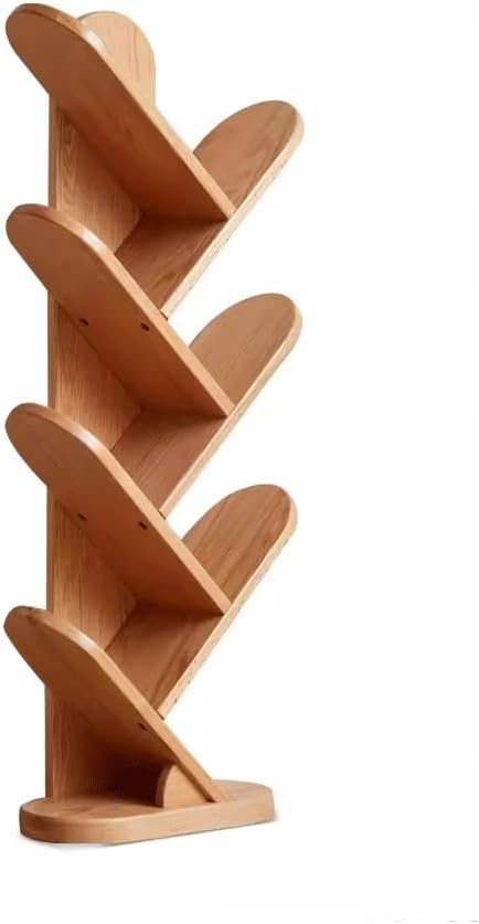 YOUQUEEN Book Shelf Solid Wood Bookshelf Floor-Standing Tree-Shaped Storage Rack Corner Storage Rack Home Multi-Layer Creative Bookcase Bookshelves and Bookcases