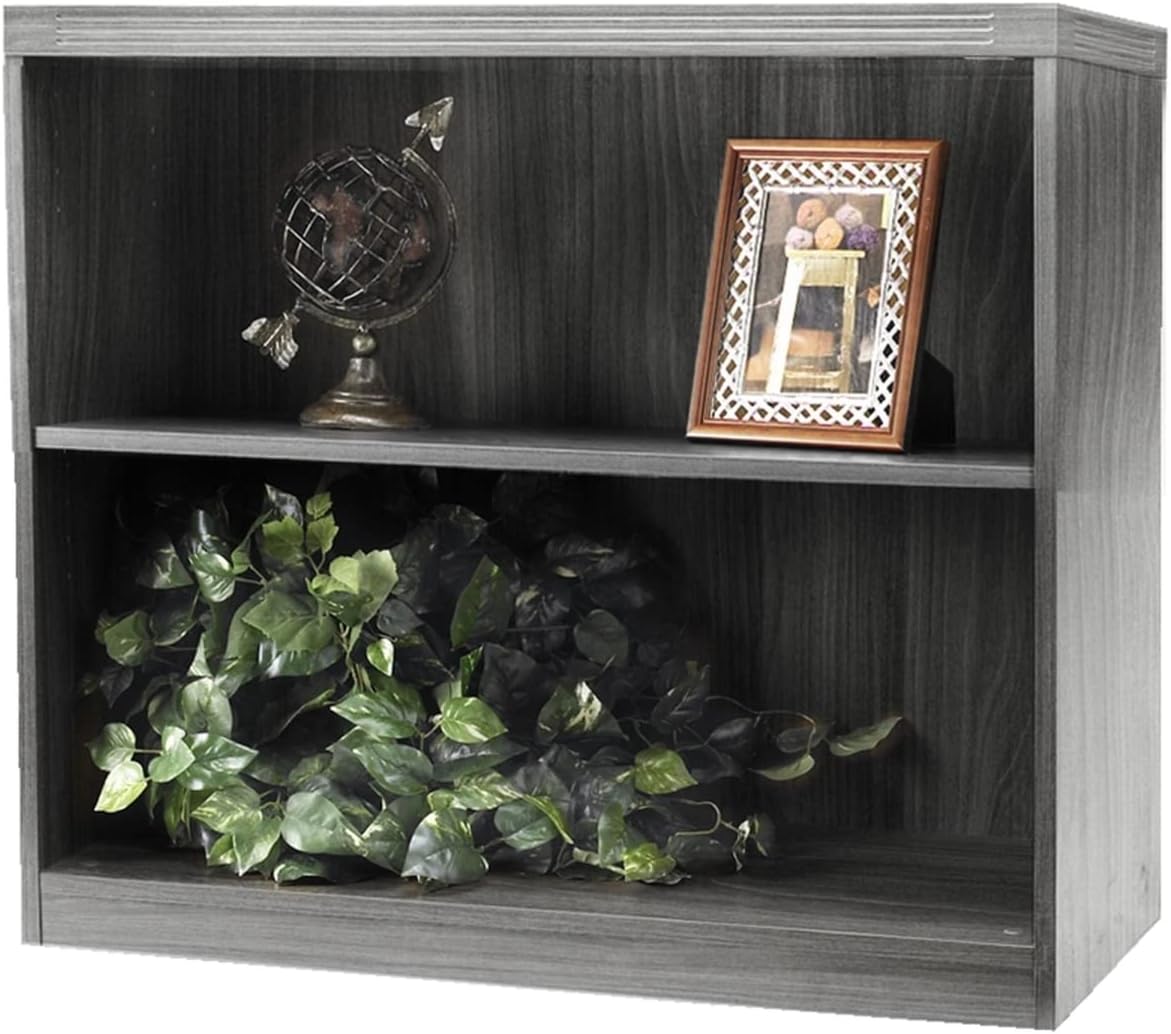 Aberdeen Series 2-Shelf Bookcase, Grey Steel - 29.5 x 36 x 12 in.