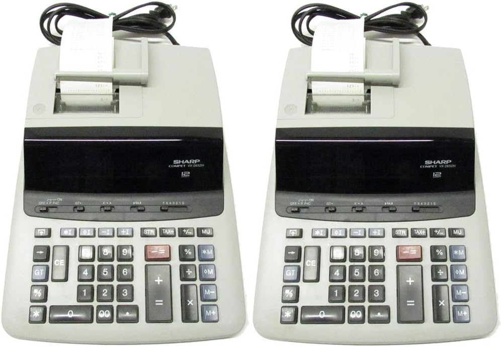 Sharp VX2652H Two-Color Printing Calculator Calculator,12-DIG Print (Pack of2)