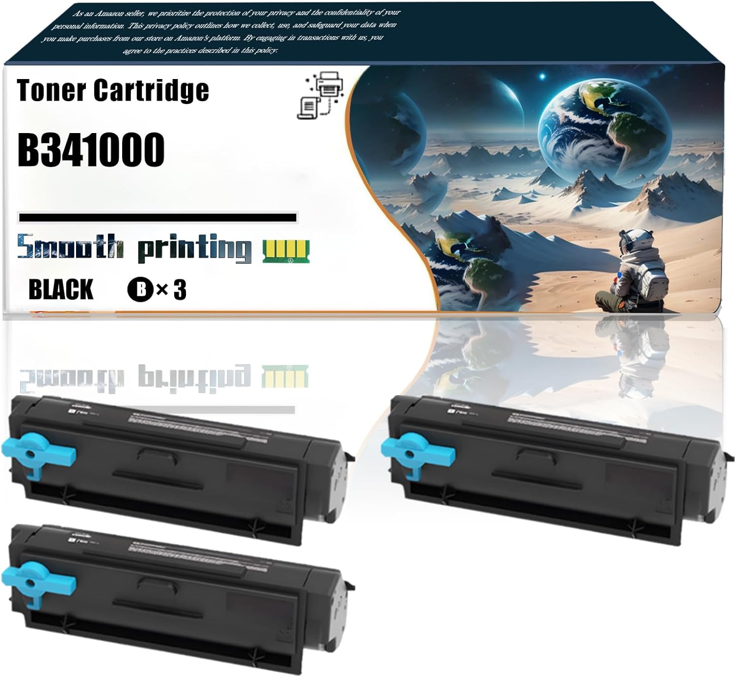 Replacement Parts Toner Cartridge B341000 Compatible with Lexmark B3340dw B3442dw MB3442adw MB3442i Printers, Contains Chip and Clear Printing (3 Pack Black)