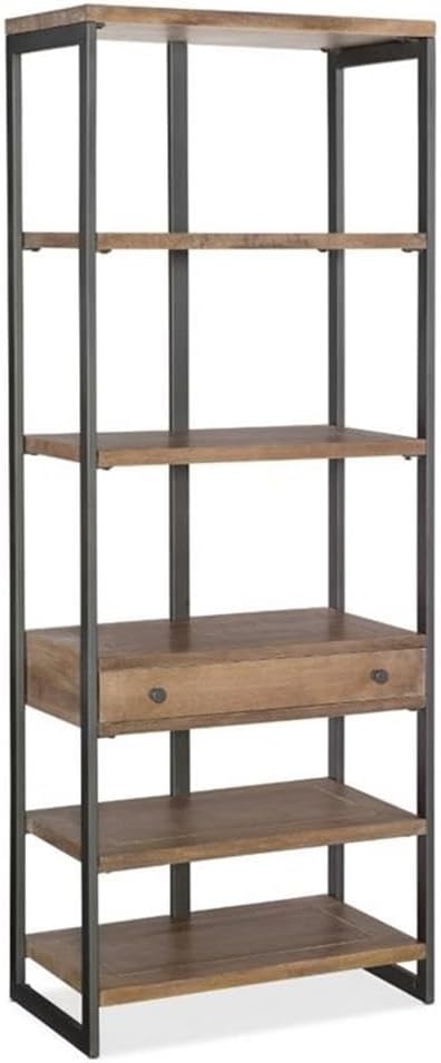 Hooker Furniture 5 Shelf Bookcase in Medium Wood and Gray