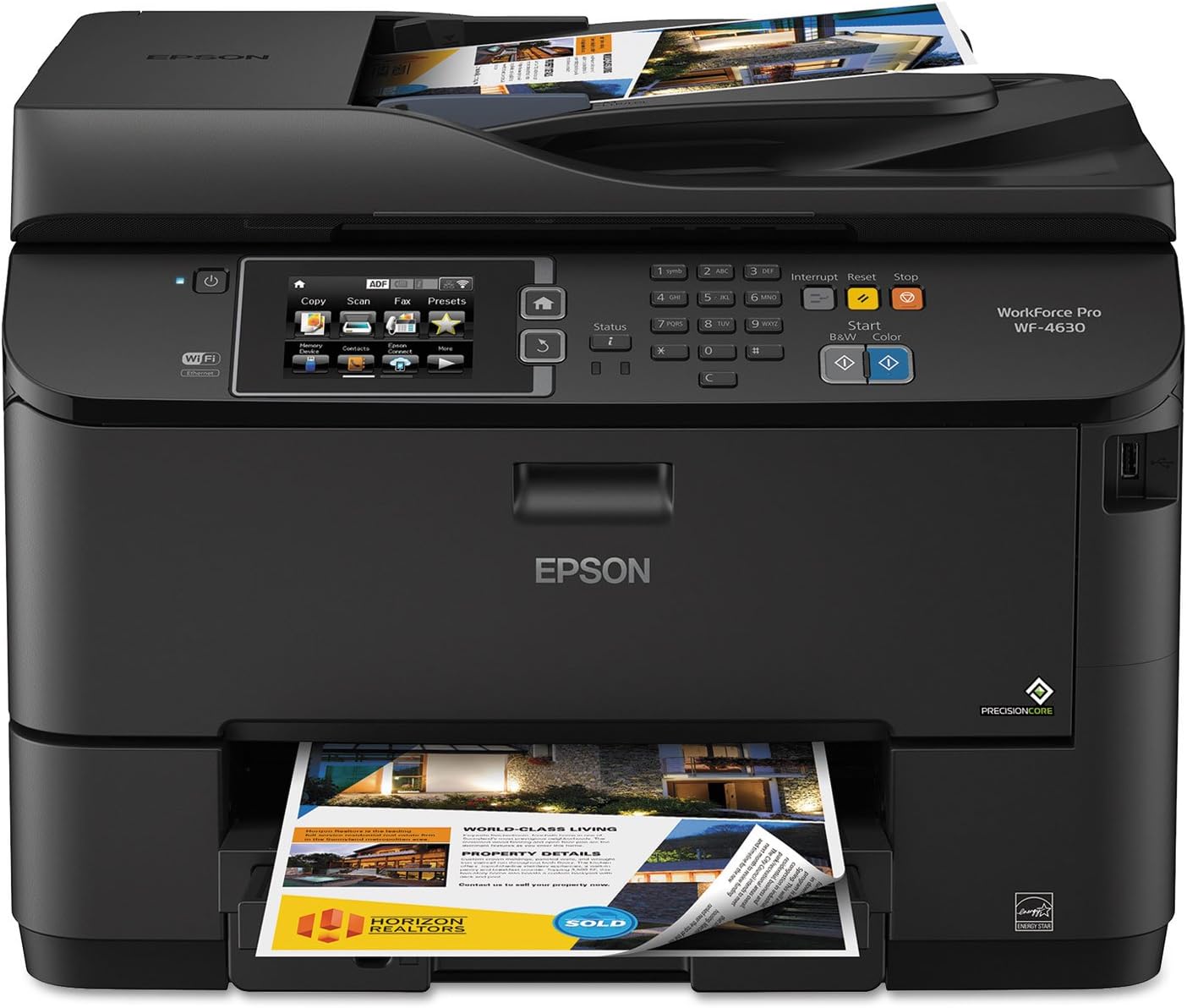 Epson Workforce Pro WF-4630 Wireless Color All-in-One Inkjet Printer with Scanner and Copier, Amazon Dash Replenishment Ready