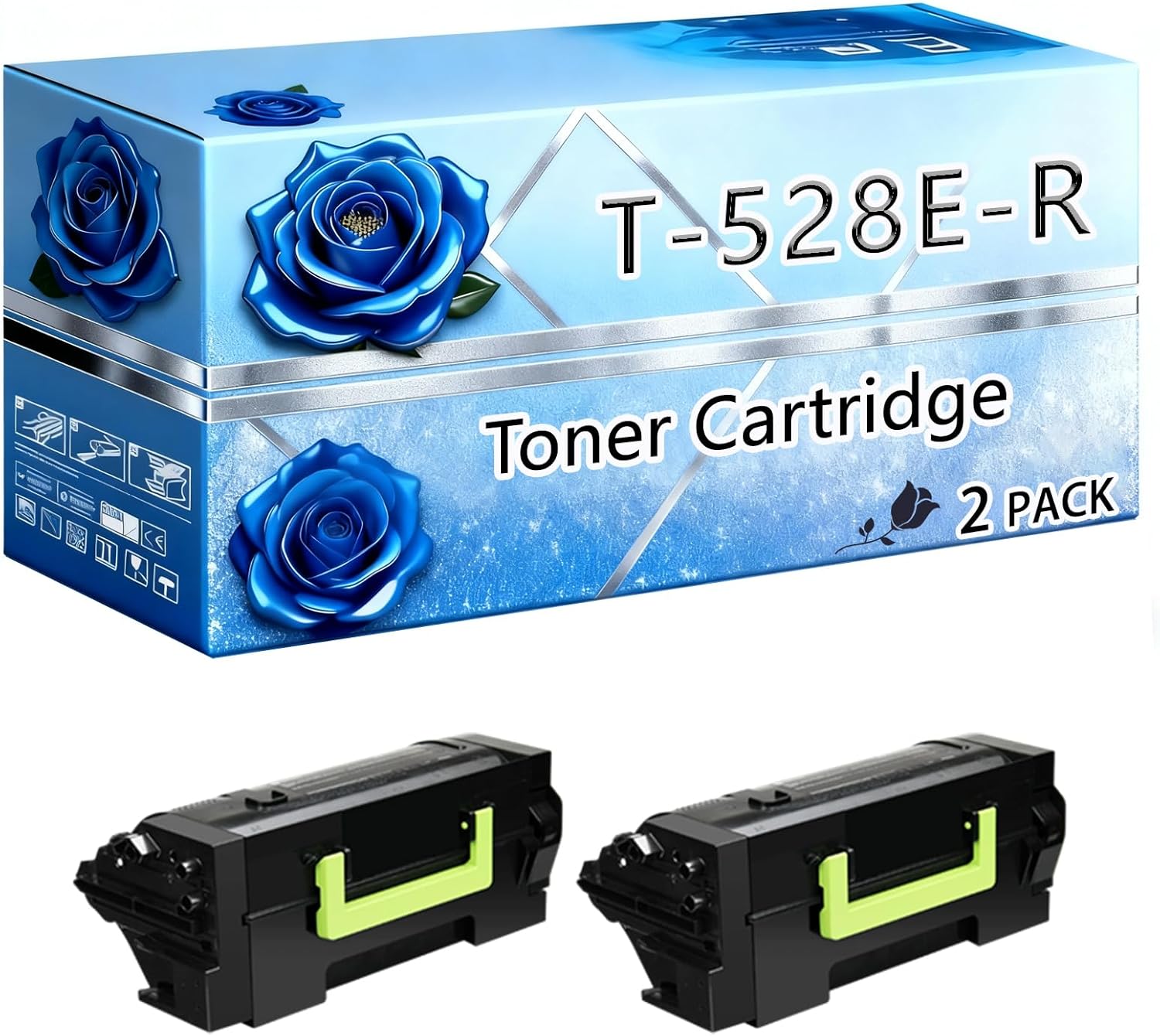 BIVOL Compatible Toner Cartridge Replacement for Toshiba T-528E-R High Yield 55000 Pages e-Studio 528P Printers (2-Pack Black)