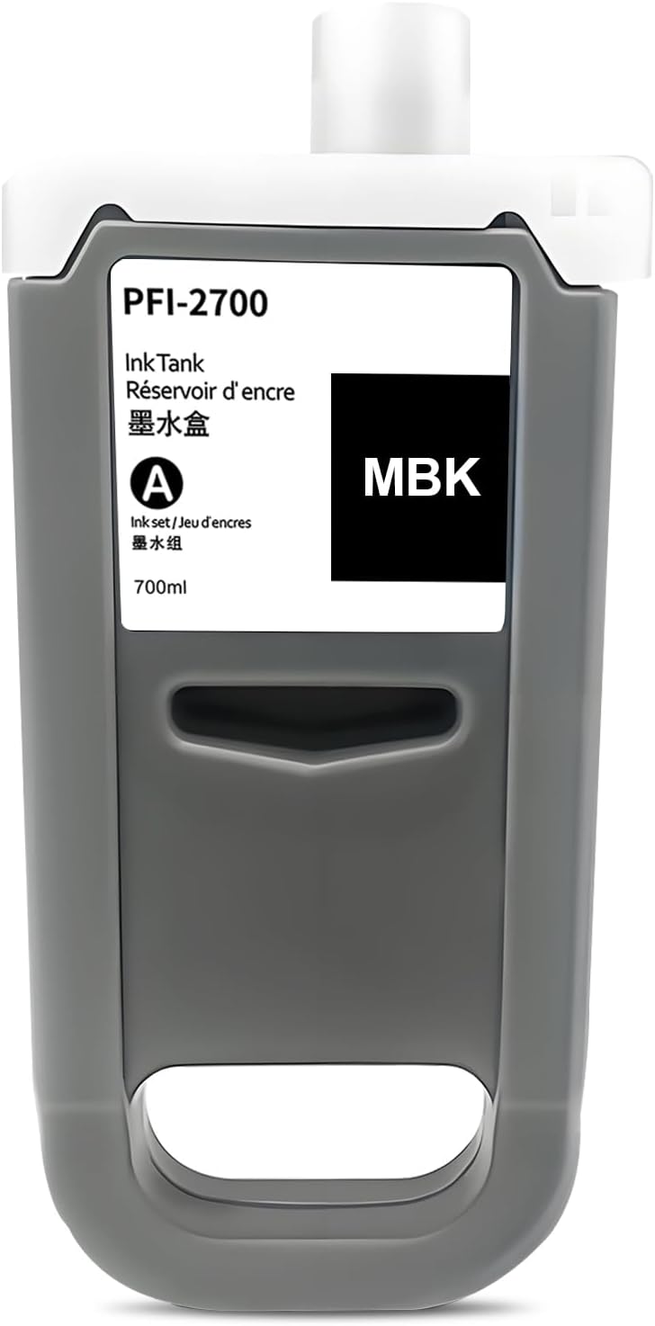 YOUEXPERT PFI2700 PFI-2700 Ink Cartridge Pigment Compatible for PFI2700 MBK for PRO-2600 PRO-4600 PRO-6600 GP-2000 GP-4000 GP-4600S GP-6600s Printers (Matte Black, 700ML)