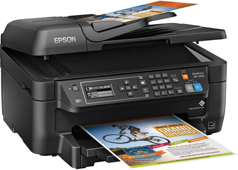 Epson Workforce WF-2650 All-in-One Wireless Color Printer with Scanner, Copier and Fax