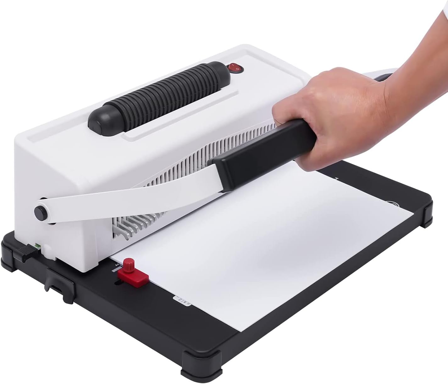 JIQHOHX Coil Binding Machine with Electric Coil Inserter Manual Binding Punch Binder Manual Book Maker Binding Machines Up to 20 Pages for Personal, Home, School Binding Tool