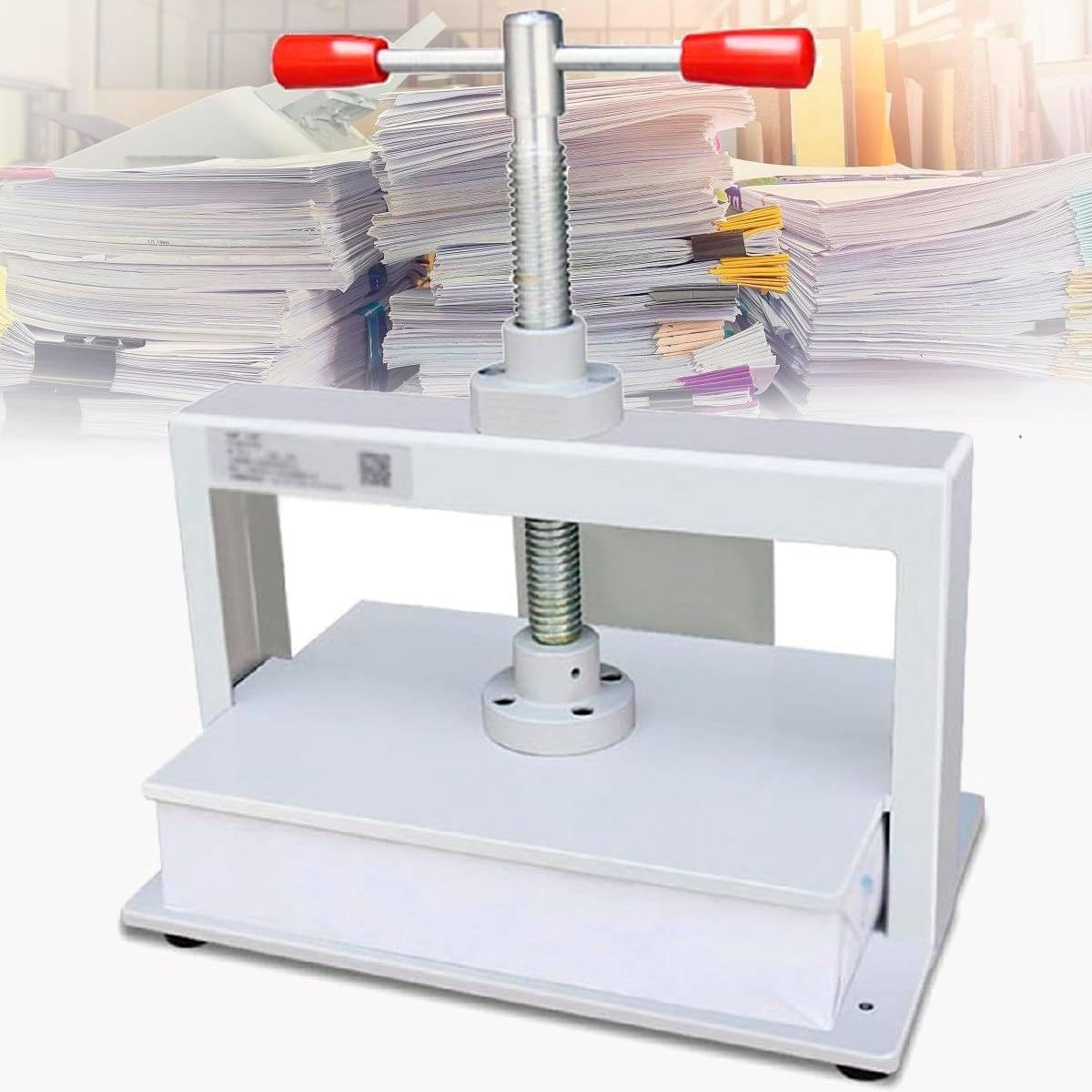 JJENXYYDS Steel Manual Book Flattening Nipping Machine,1500kg Portable Bookbinding Press,Quickly Flatten Paper Wrinkles,with Double Balance Rod,for Banknotes,Documents,Books and Invoices,A4