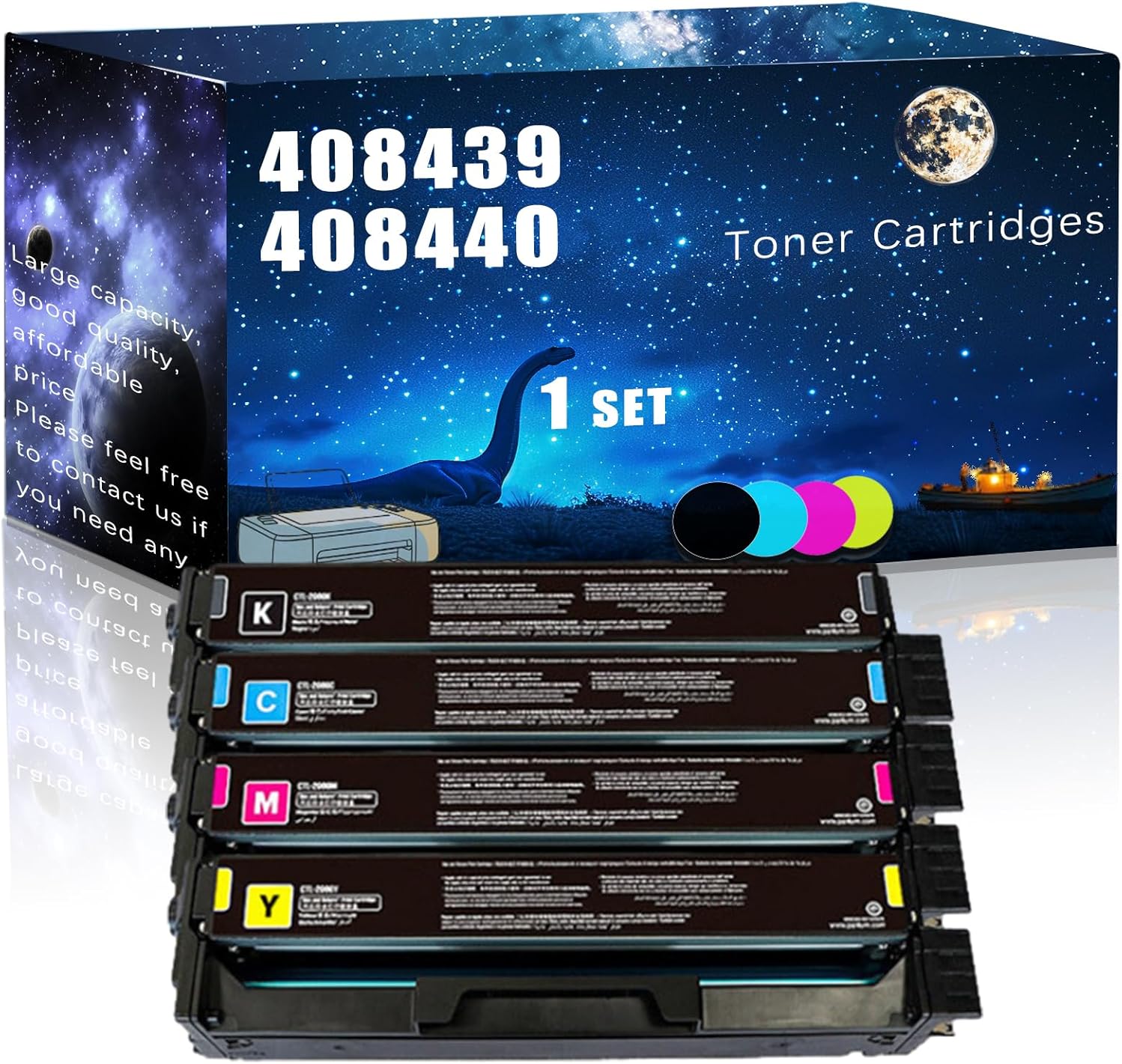 MUCQL 408439 408440 408441 408442 Compatible Toner Cartridges Replacement for Ricoh High Yield Compatible M C240FW Printers, Meet Printing Needs (4-Pack BK/C/M/Y)