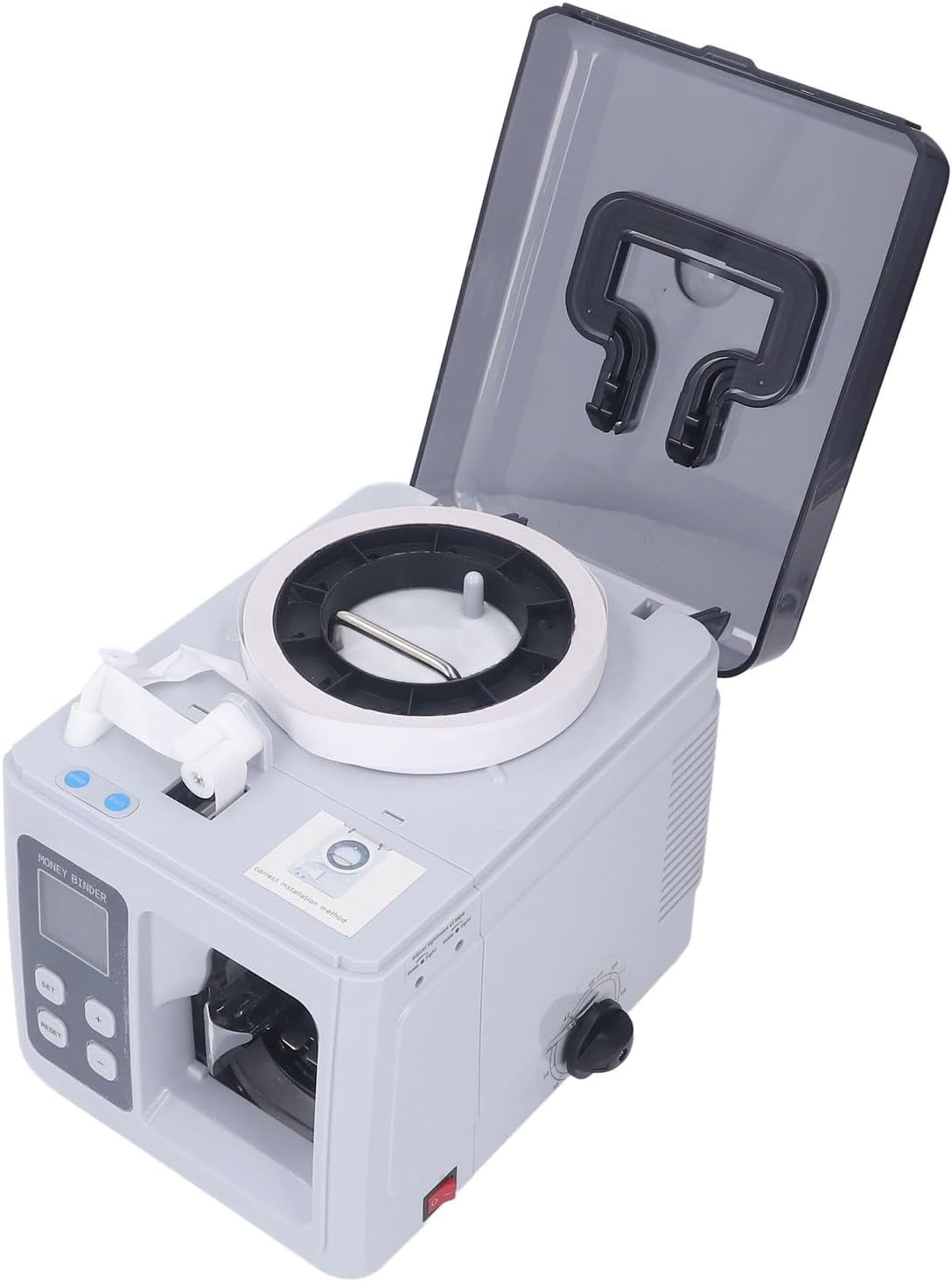 SXXZYAZJ Cash Fast Binding Machine, 60w Automatic Money Bill Strapping, 40 Times/Min Paper Money Currency Desktop Bundle Machine with LCD Screen, for Finance, Cashier