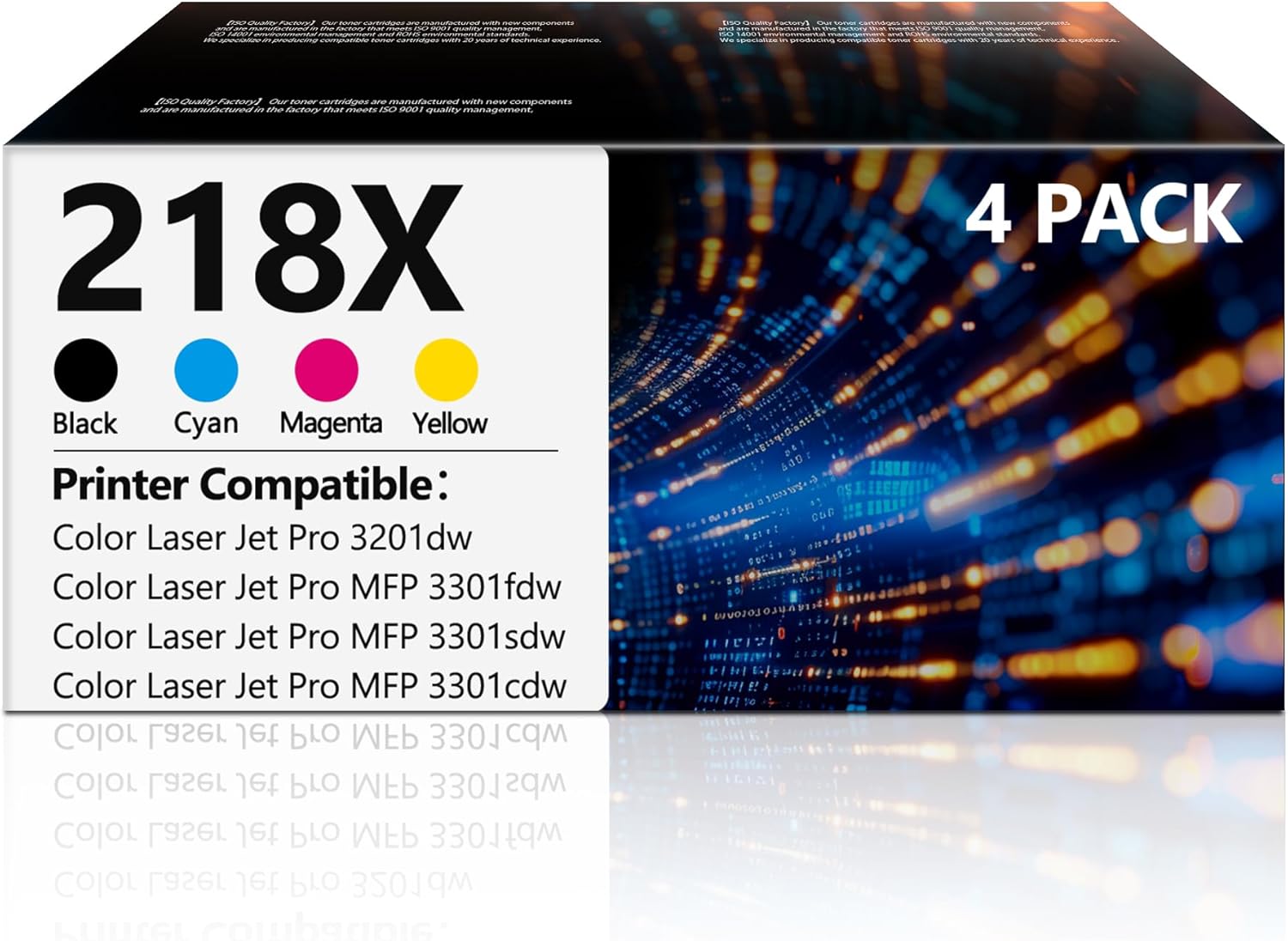 PRESTIGE CARTRIDGE 218X Toner Cartridges 4 Pack High Yield Replacement for HP218X 218X W2180X 218A W2180A Compatible for Color LaserJet Pro MFP 3301 3201 Series MFP 3301fdw 3301sdw 3301cdw Printer