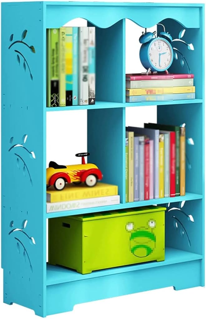 SYALEO 5 Cube Bookcase Freestanding 3 Tier Open Bookshelf Modern Toy Storage Rack MDF Storage Display Cabinet for Bedroom Living Room