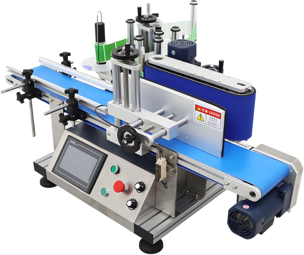 Banfluxion 110V LT-150 Automatic Labeling Machine Desktop Conveyor Round Bottle High Speed Labeling Machine Label Maker Bottle Labeler Desktop Label Applicator