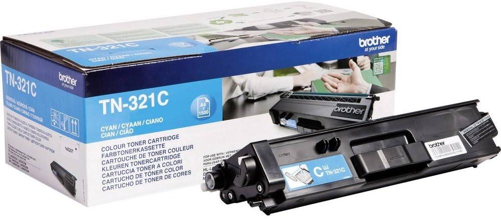Brother TN-321C Toner Cartridge, Cyan, Single Pack, Standard Yield, Includes 1 x Toner Cartridge, Brother Genuine Supplies