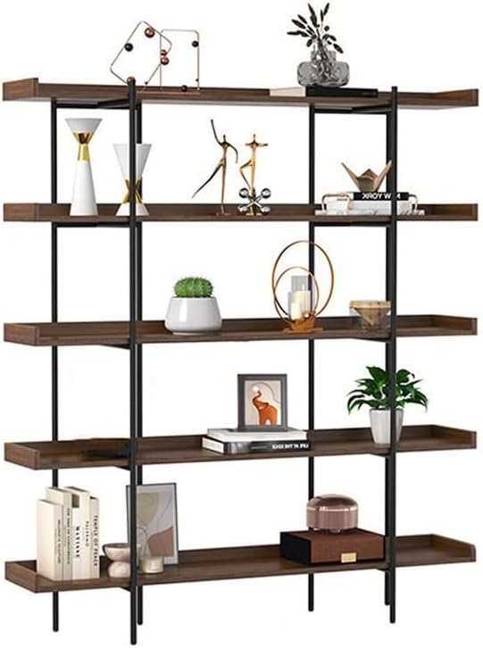 LOVULIFE Book Shelf Storage Rack Home Living Room Retro Partition Metal Bookshelf Storage Rack Office Multi-Layer Decorative Rack Display Bookcase Bookshelf Bookcase(Color:A-H180cm,Size:L140cm)