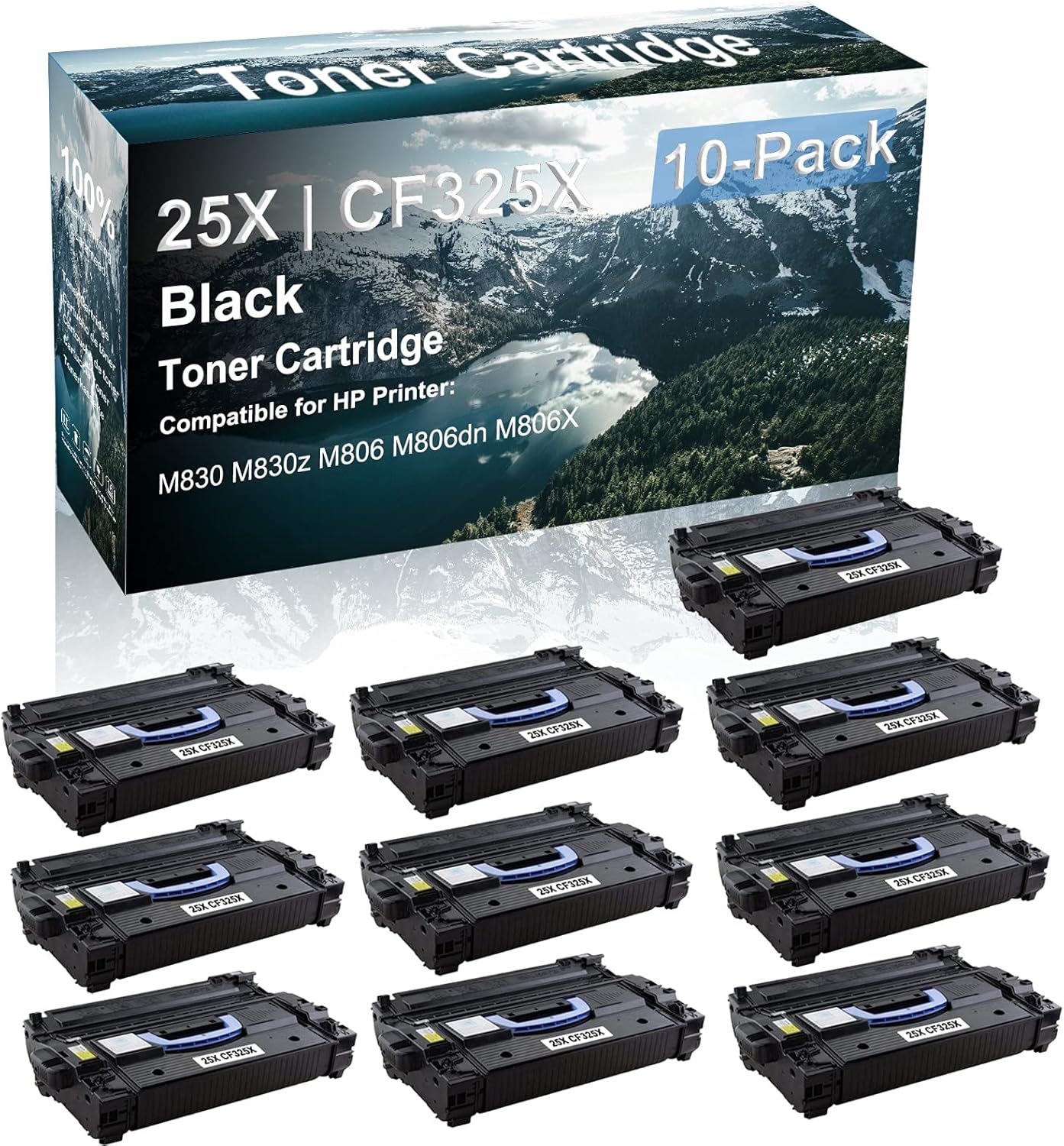 Credibility Store 10 Pack Compatible High Yield Black 25X | CF325X Black Toner Cartridge use for M830 M830z M806 M806dn M806X Printer