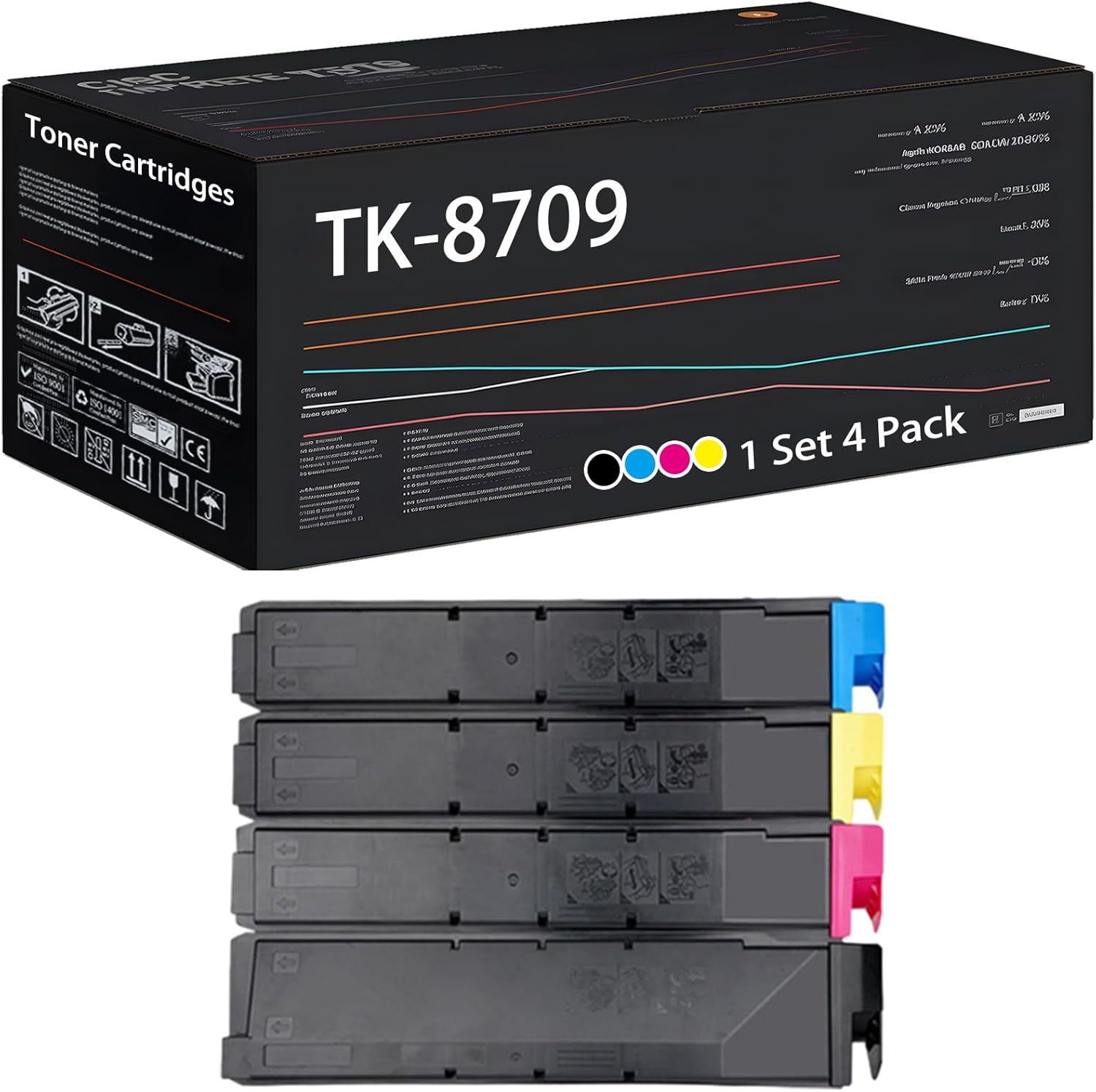 UVUMB TK-8709 Toner Cartridges Compatible for Copystar CS6550ci CS6551ci CS7550ci CS7551ci Printers, High Yield 71000 Pages (Multicolor)