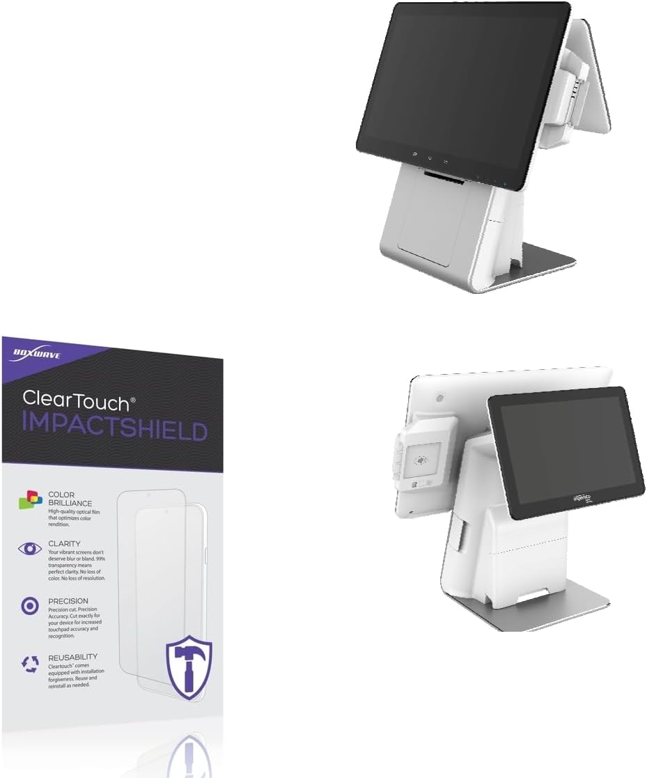 BoxWave Screen Protector Compatible With Ingenico Moby/C150 - ClearTouch ImpactShield (2-Pack), Impenetrable Screen Protector Flexible Film