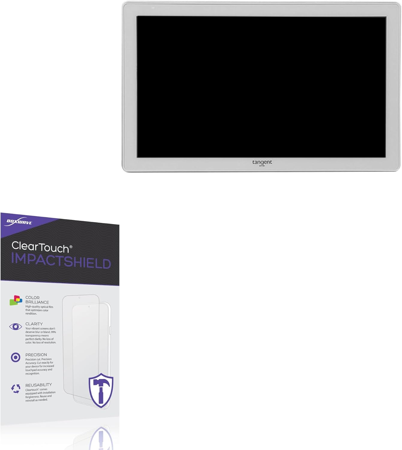 BoxWave Screen Protector Compatible With Tangent T22B - ClearTouch ImpactShield (2-Pack), Impenetrable Screen Protector Flexible Film