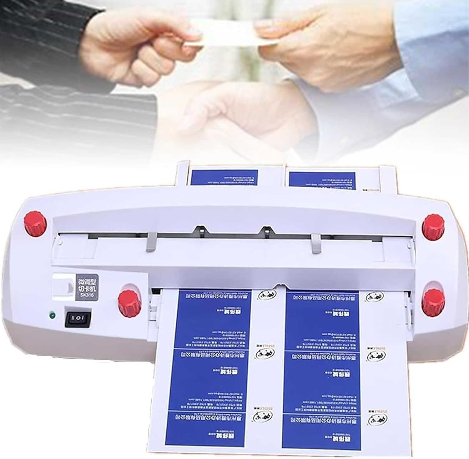 Electric Business Card Cutting Machine, Adjustable Card Cutting Machine, 50RPM Cutting Speed, Automatic Business Card Cutter Binding Machine for Schools Business