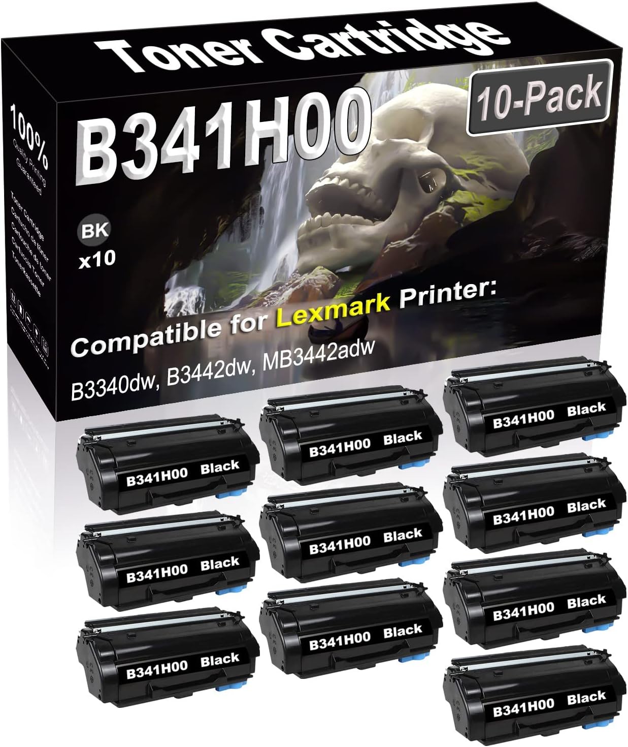 SINIYA 10-Pack (Black) Compatible B3340dw B3442dw MB3442adw Laser Printer Cartridge (High Capacity) Replacement for B3340 B341H00 Printer Cartridge