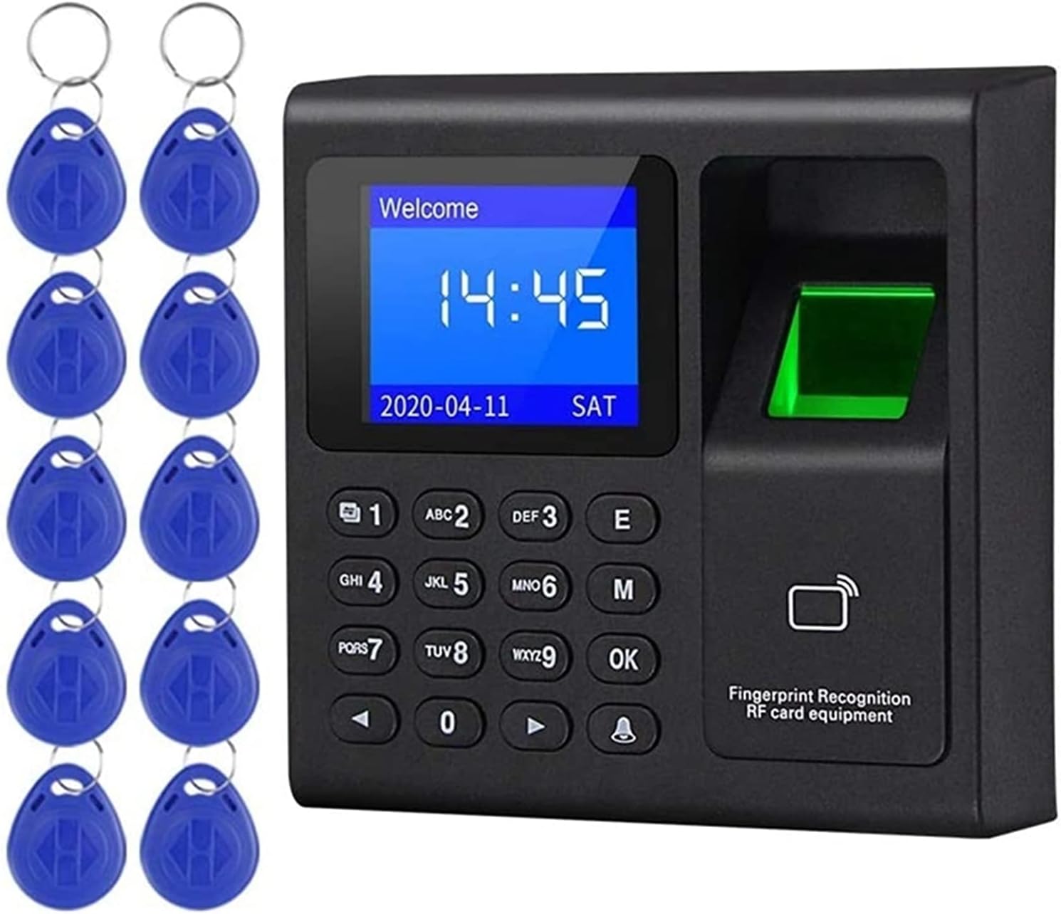 GHJKLZNMRU Time Clock Intelligent Biometric Fingerprint Time Attendance Machine Check-in Device Access Control Keypad Key Fobs Office Electronics Products