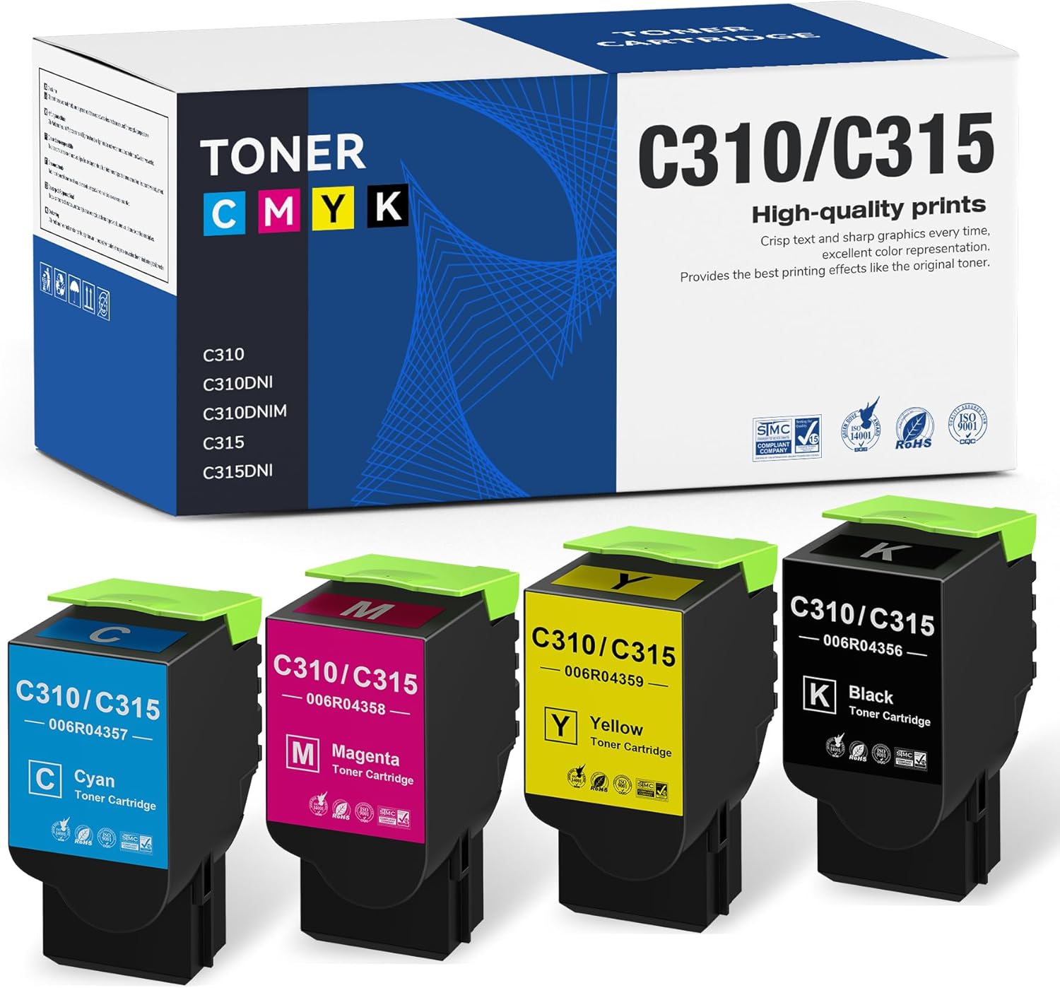 Jeostarky C310 C315 Toner Cartridge Replacement for Xerox C310 C315 Toner (006R04356 006R04357 006R04358 006R04359) Compatible with Xerox C310 C315 C310DNI C310DNIM C315DNI Printer 4-Pack