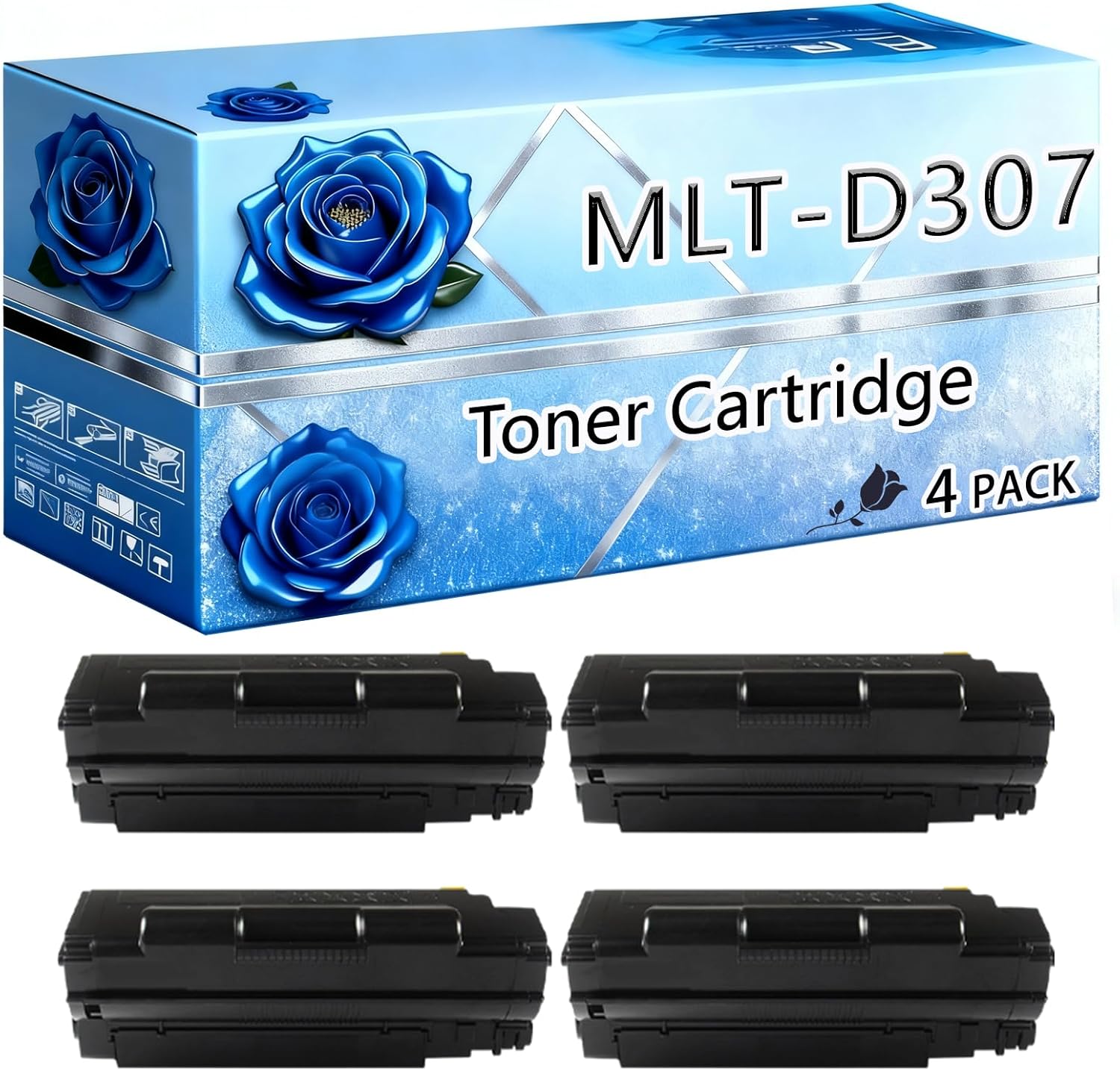 BIVOL Compatible Toner Cartridge Replacement for Samsung MLT-D307U High Yield 30000 Pages ML-5012ND ML-5017ND ML-4512ND Printers (4 Pack Black)