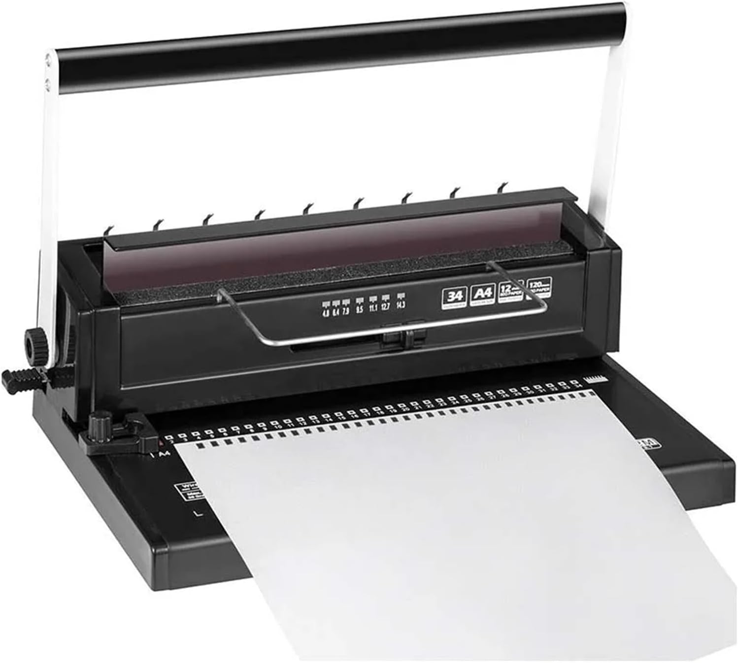 Binding Machines, 34 Holes Manual Coil Binding Machine Book Binding Machine Spiral Coil Paper Puncher Wire Punching Binder Insert A4 Papers