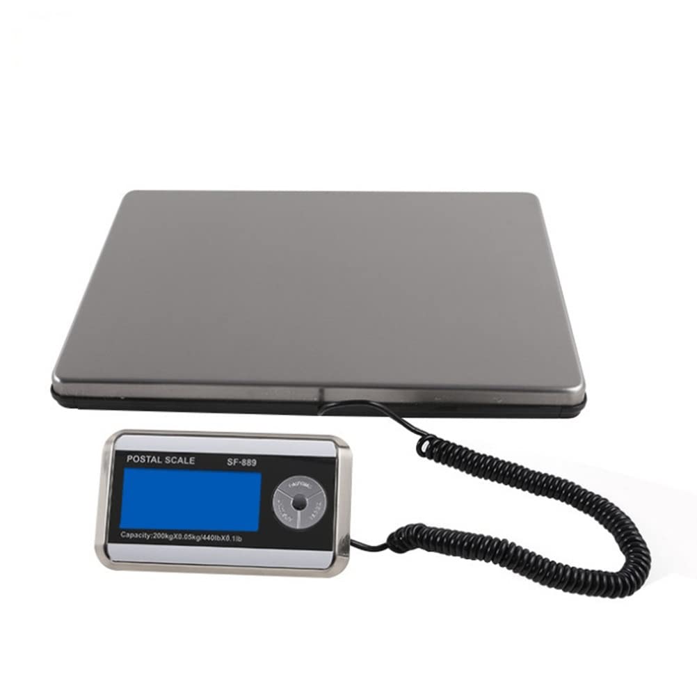 Postal Scales for Packages Digital Shipping Scale Heavy Duty Stainless Steel Platform Industrial Floor Post Office Home Warehouse Package Luggage (Color : Silver, Size : 150kg/100g) (Silver 150kg/100