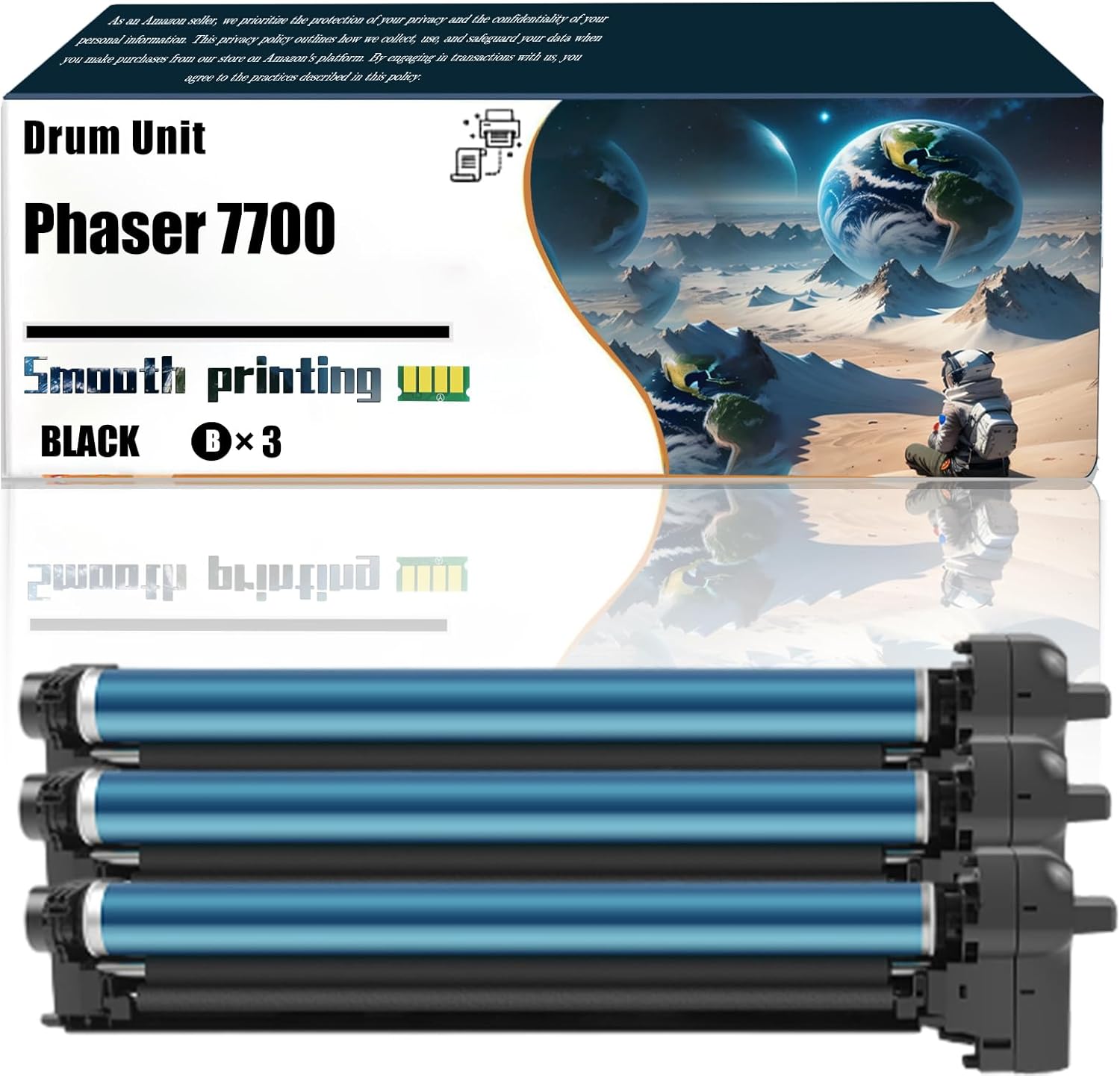 Replacement Parts Drum Unit Phaser 7700 Compatible with Xerox Phaser 7700 7700DN 7700DX 7700GX Printers, Contains Chip and Clear Printing (3 Pack Black)