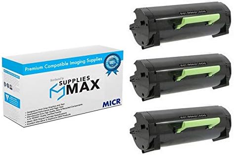 SuppliesMAX Compatible MICR Replacement for Lexmark MX-710/MX-711/MX-810/MX-811/MX-812 Series GSA High Yield Toner Cartridge (3/PK-25000 Page Yield) (NO. 620HA) (62D0H0G_3PK)