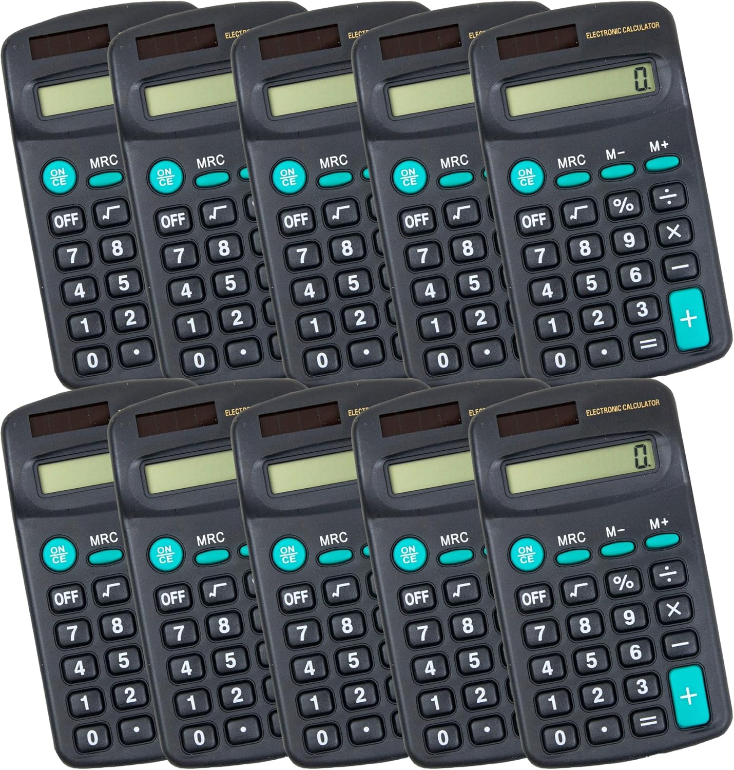 Trail Maker 100 Pack Bulk Calculators, Basic Pocket Size, Black, Standard Function, 4 Function for Students, Kids