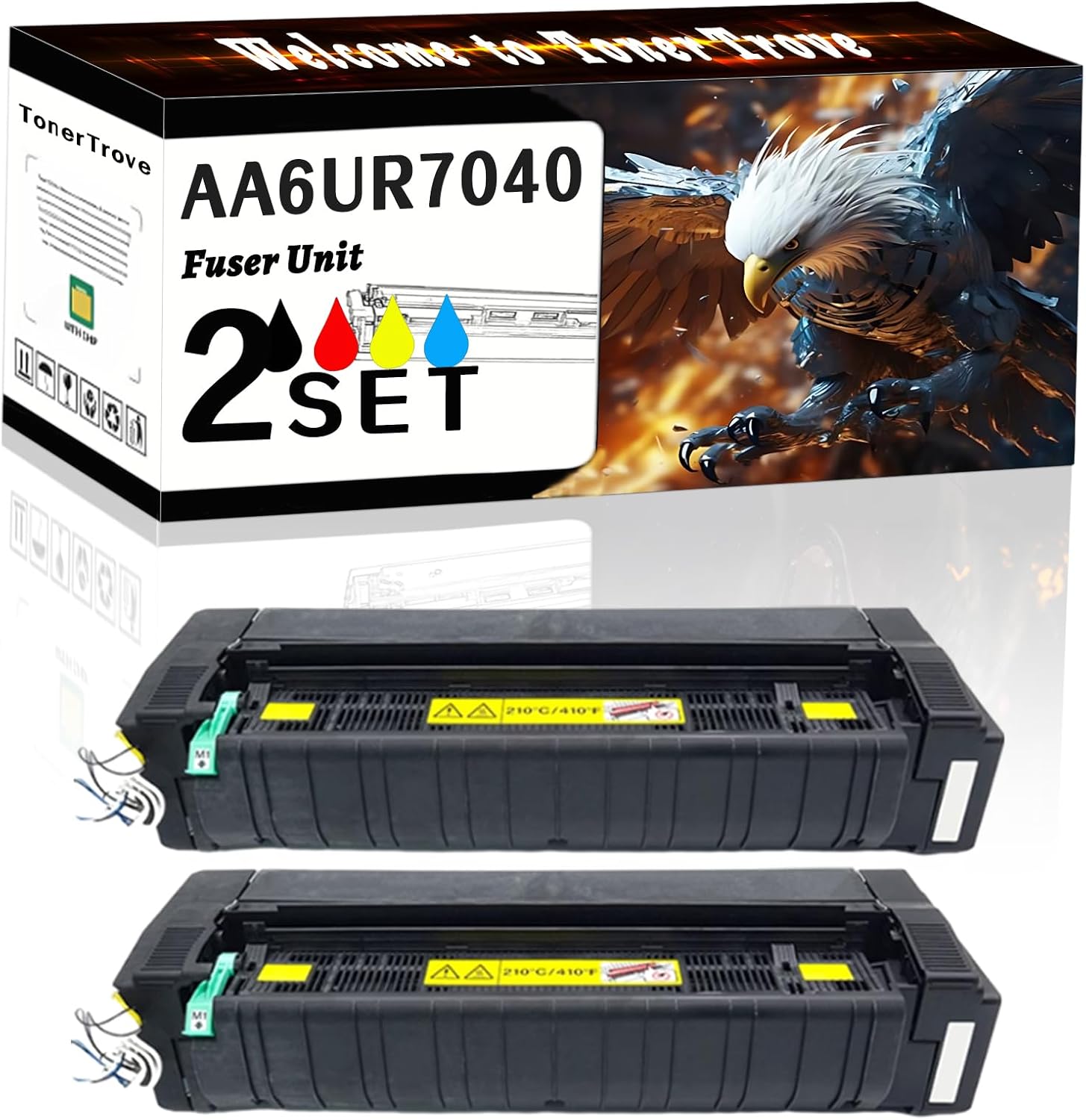 AGNNQ AA6UR70400(110V) Fuser Unit Compatible for Konica Minolta bizhub 308e bizhub 368e bizhub 458e Printers, Office Printing is Easy Clear Smooth (2 Set)