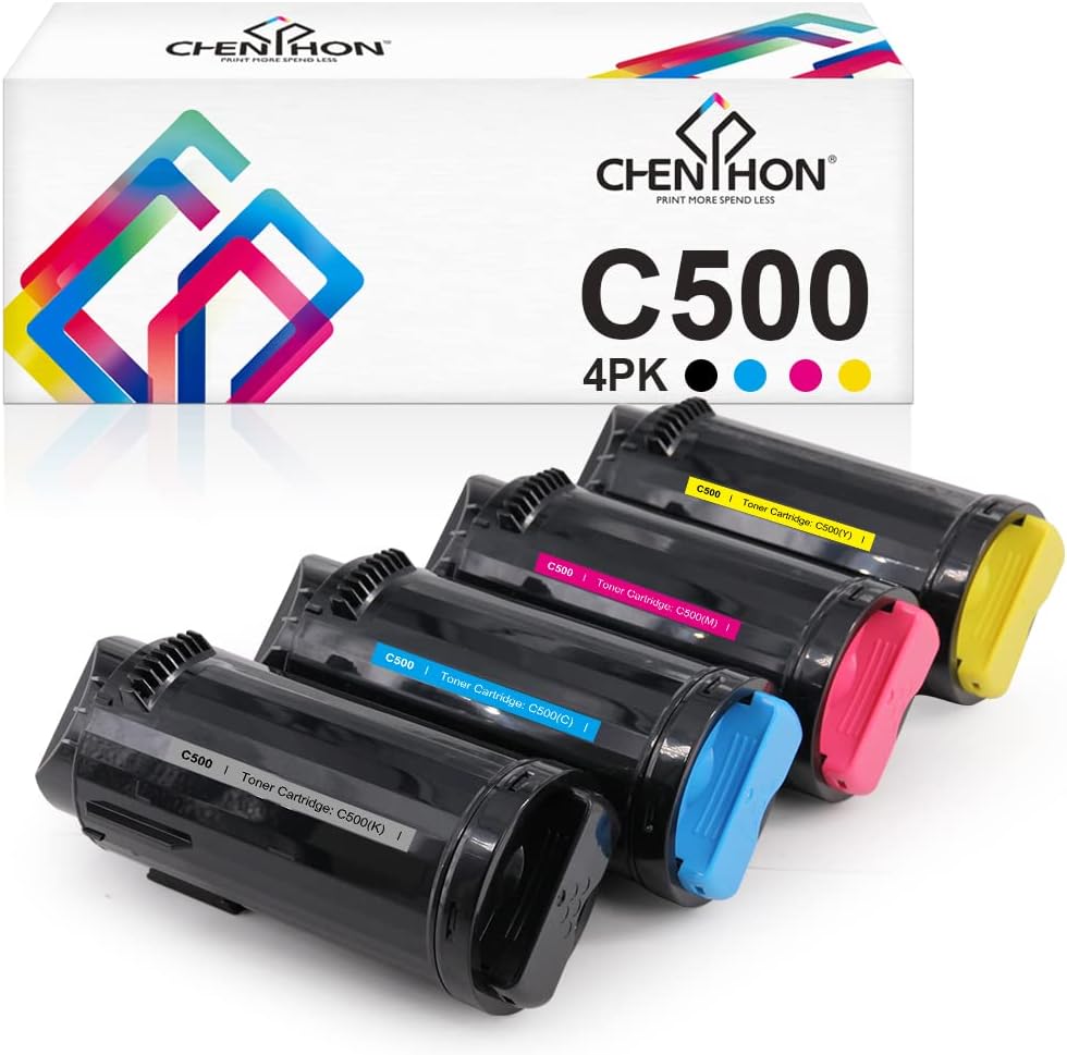 CHENPHON VersaLink C500/C505 Toner Cartridge High Yield 4 Pack Replacement for Xerox 106R03862 106R03863 106R03864 106R03865 use for Xerox Versa Link C500 C505 C500N C500DN C505S Printer (KCMY)
