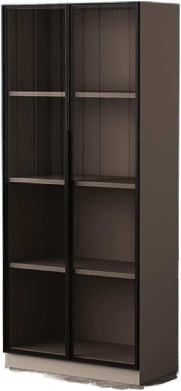 Combined Bookcase with Door, Dustproof Standing Narrow Cabinet Display Cabinet, Locker Bookshelf for Living Room MINGPING (Color : 30x60x140cm Aluminum Door)
