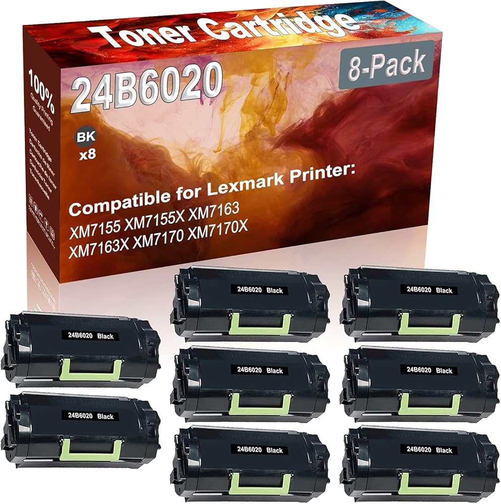 Credibility Store 8-Pack (Black) Compatible 24B6020 Printer Toner Cartridge (High Capacity) fit for XM7155 XM7155X XM7163 XM7163X XM7170 XM7170X Printer