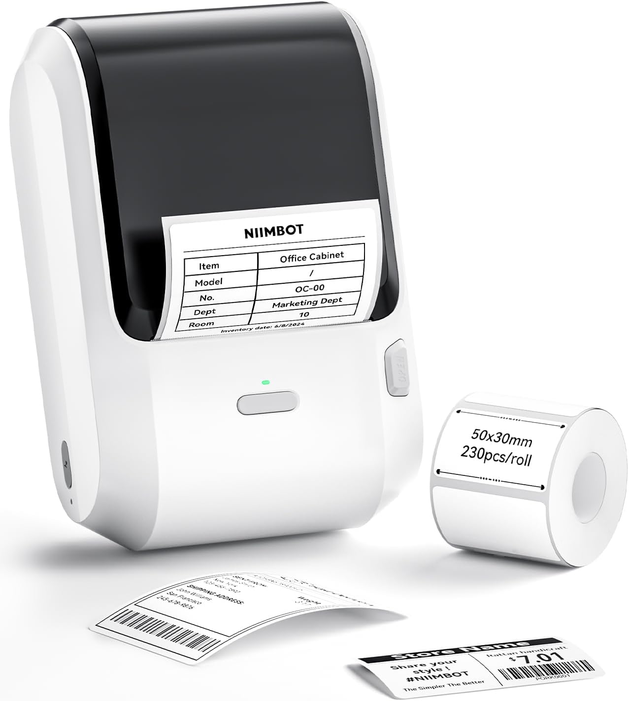 NIIMBOT M3 Label Maker Machine with Tape, 3'' Bluetooth Thermal Transfer Sticker Printer for Small Business Clothing, Address, Cable Storage, Compatible with Phones & PC(Not for 4x6 Shipping Label)