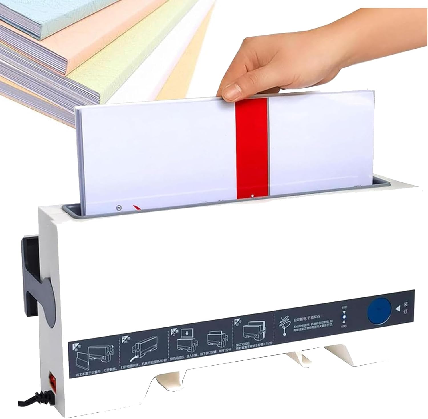 EliteBloom Hot melt Binding Machine, Electric A4 Heat Binding Machine, PTC Ceramic Heating can Bind 280 Sheets of 70g/A4 Paper for Photo documents and Reports,