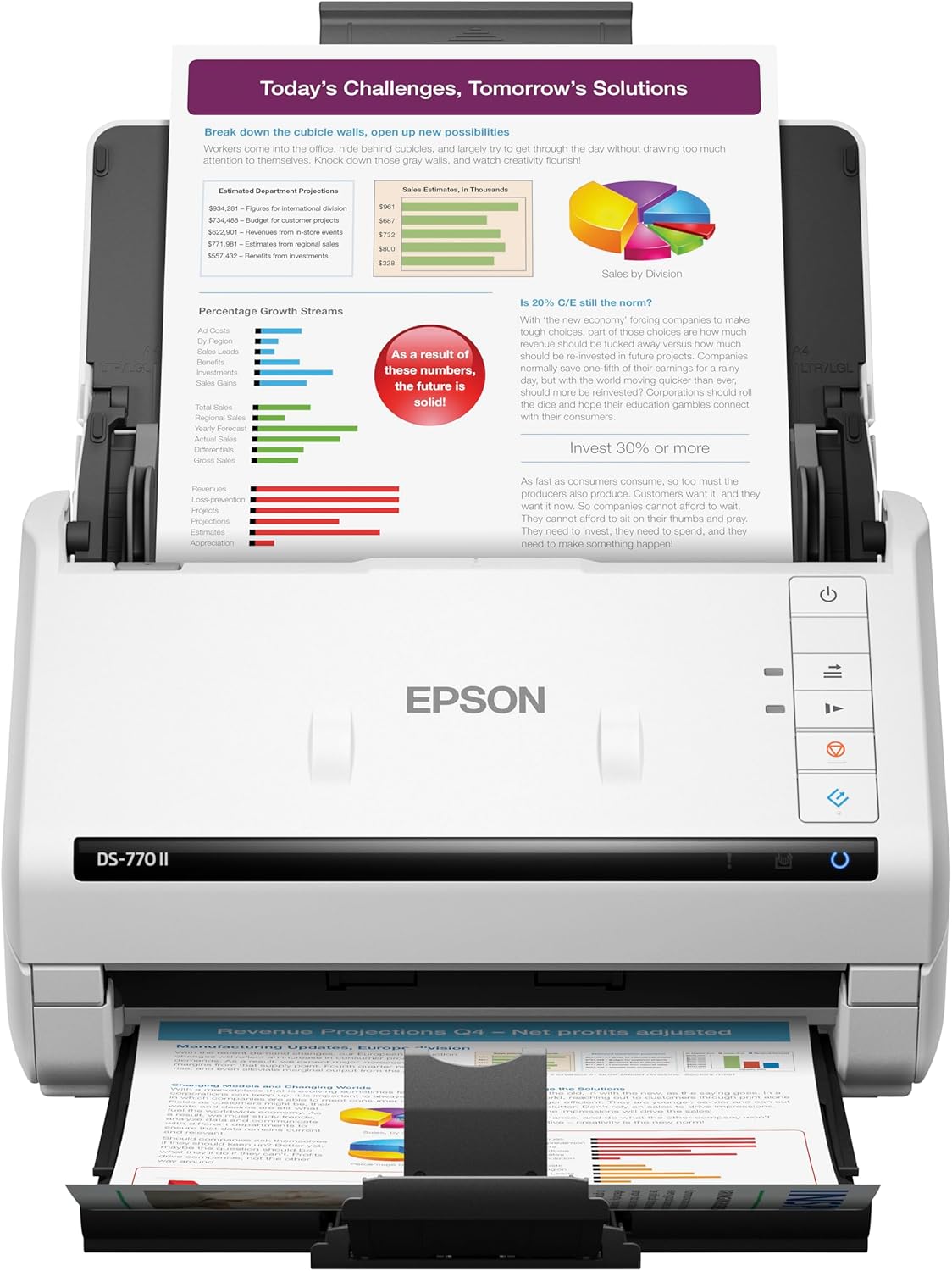 Epson DS-770 II Color Duplex Document Scanner for PC as Well as Mac with 100-page Auto Doc Feeder (ADF), Twain and ISIS Drivers