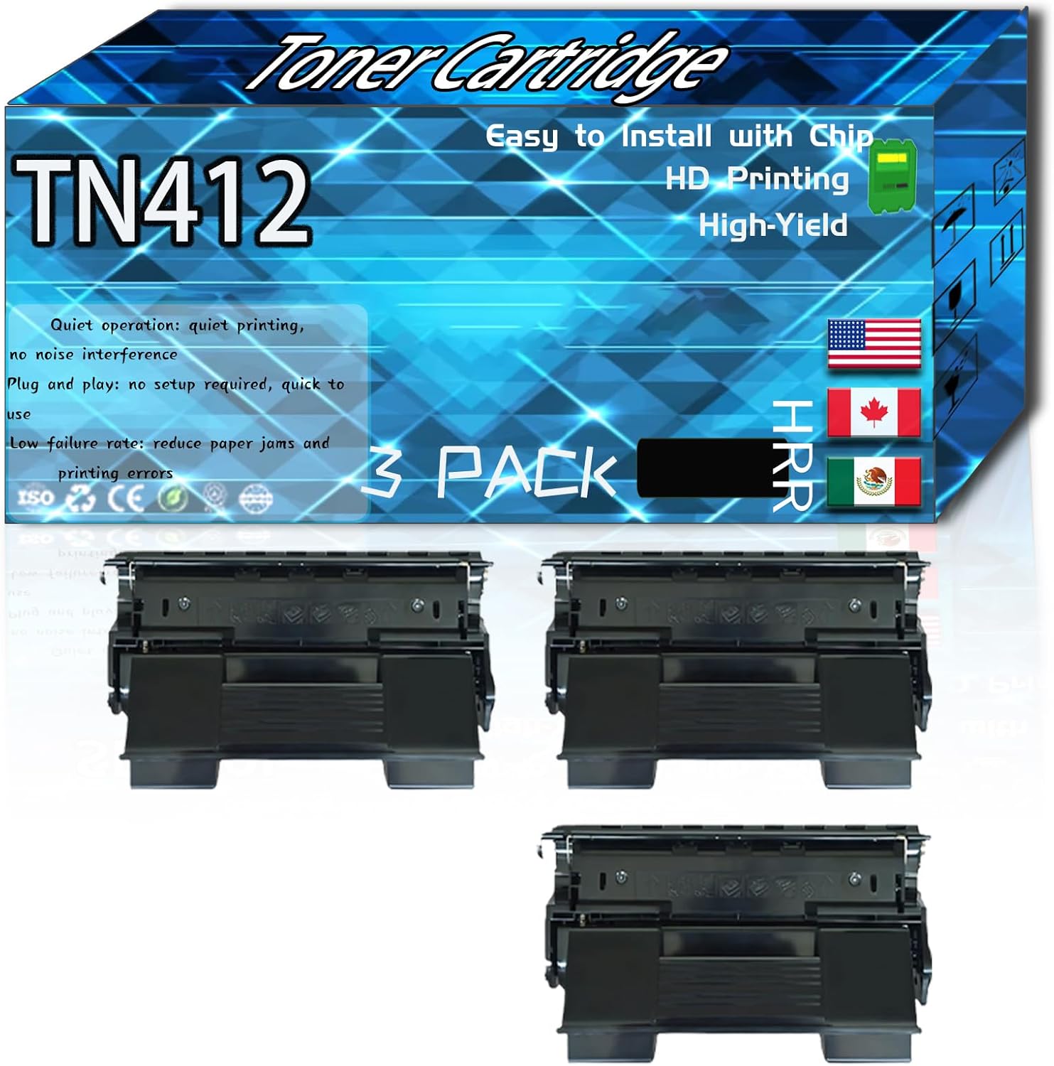 CEECN Compatible for Konica Minolta TN412 Replacement Toner Cartridge Used with bizhub 40P 40PX Printers, High Production Multiple Options (3 Pack Black)