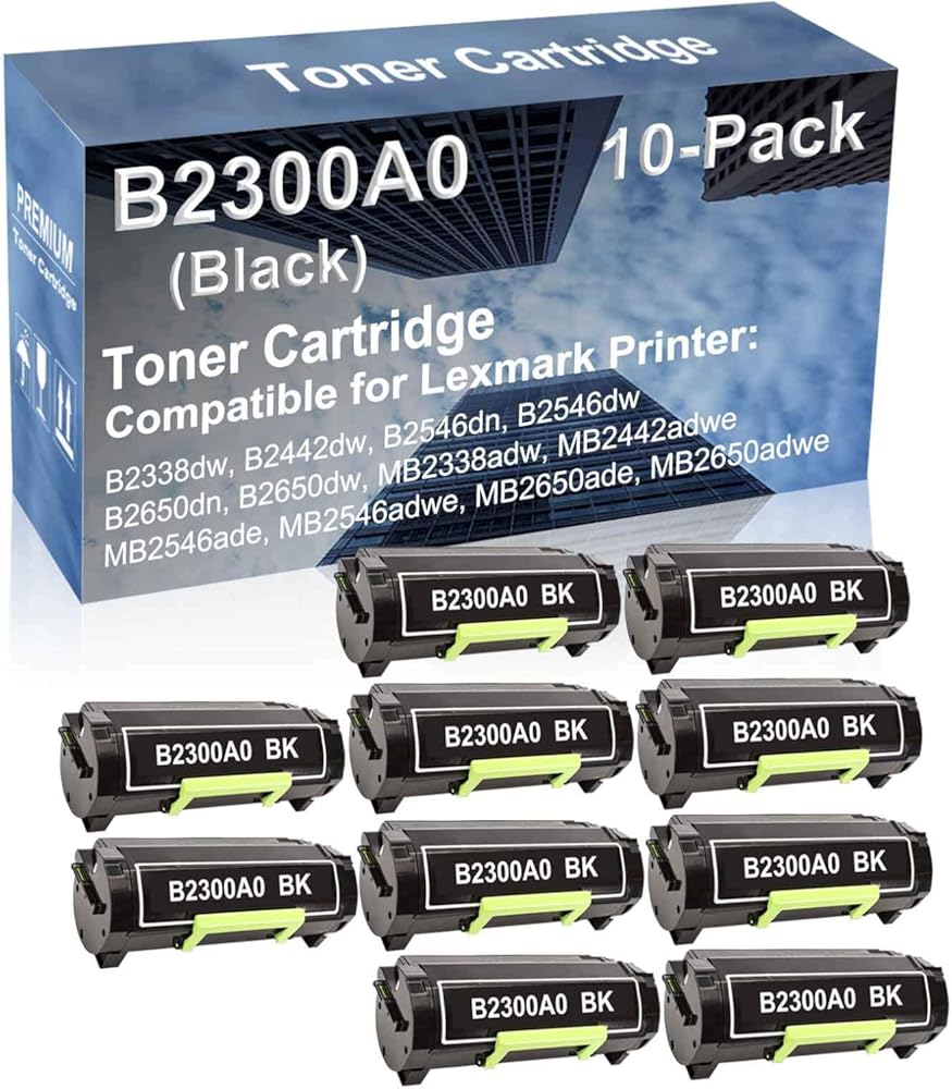 10-Pack Compatible High Yield MB2546ade, MB2546adwe, MB2650ade, MB2650adwe Printer Cartridge Replacement for B2300A0 Toner Cartridge (Black)